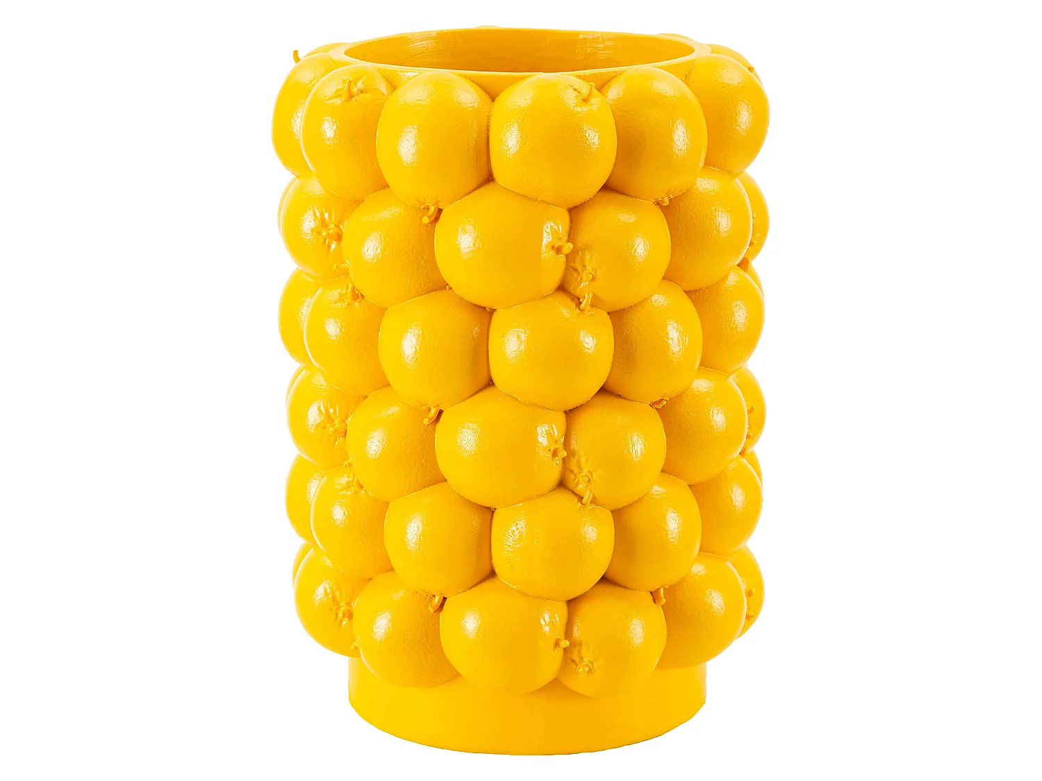 Vaso Bardo, Disegni con Limoni, Giallo, Diametro 13.5 cm