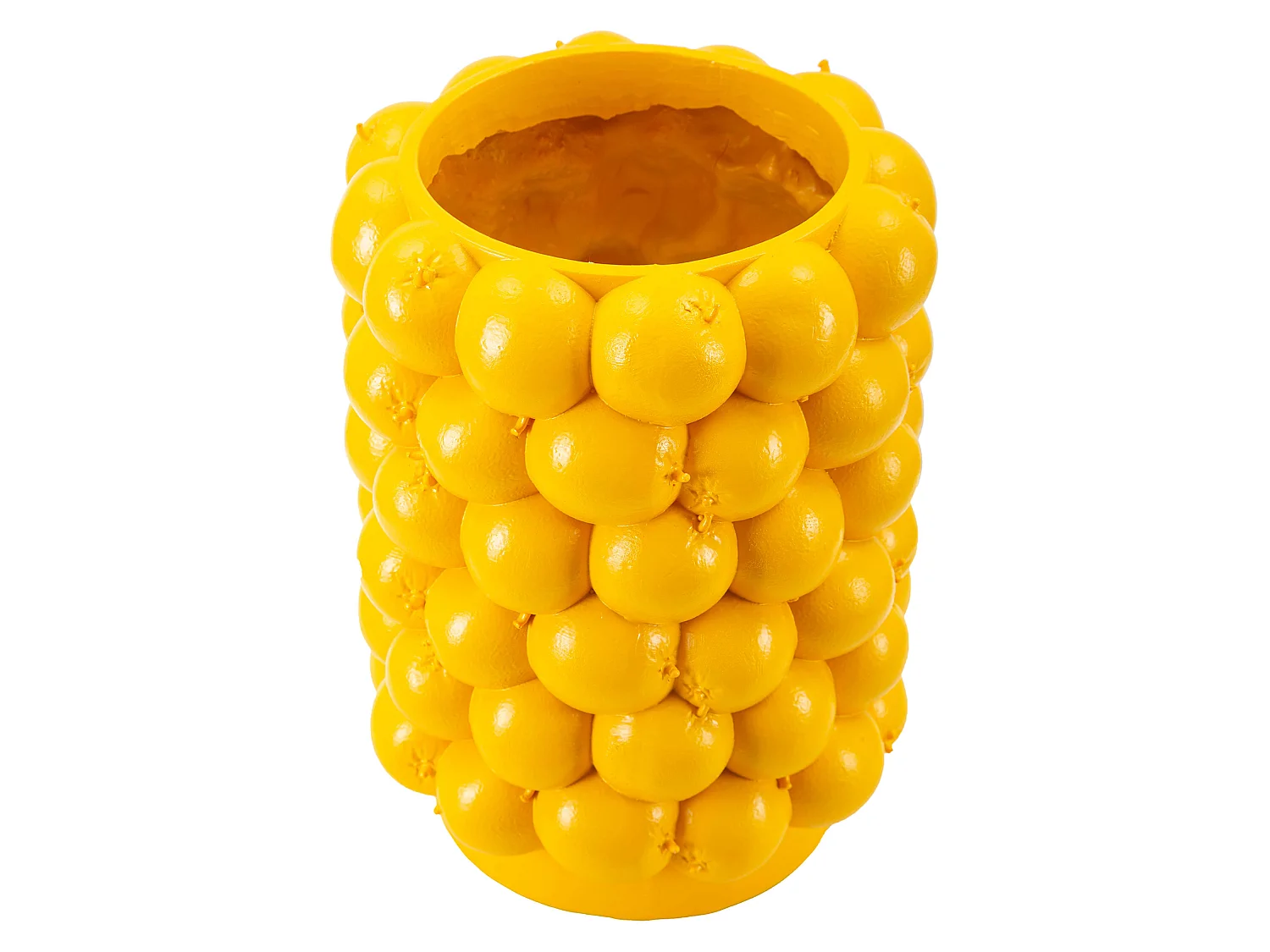 Vaso Bardo, Disegni con Limoni, Giallo, Diametro 13.5 cm