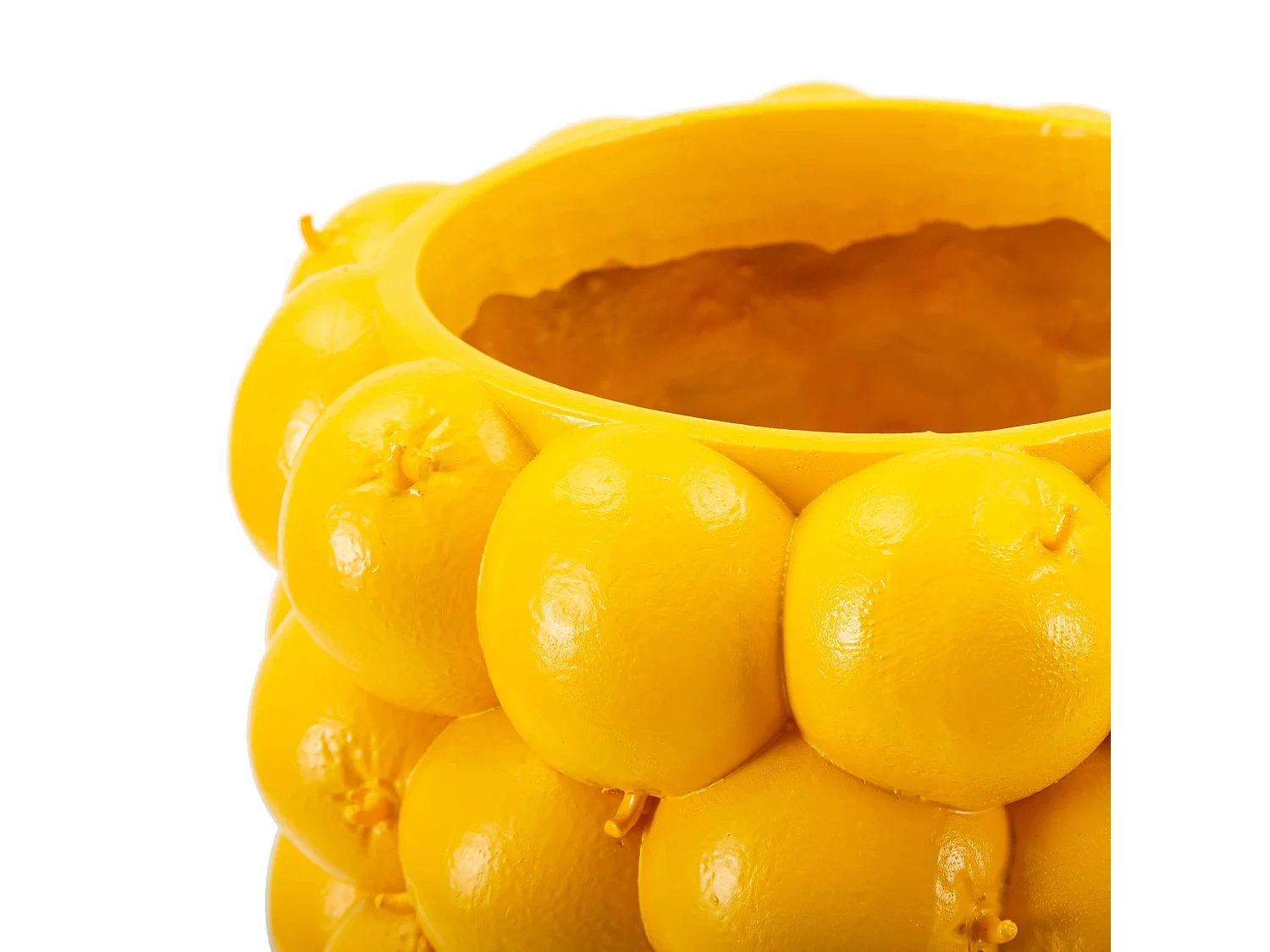 Vaso Bardo, Disegni con Limoni, Giallo, Diametro 13.5 cm