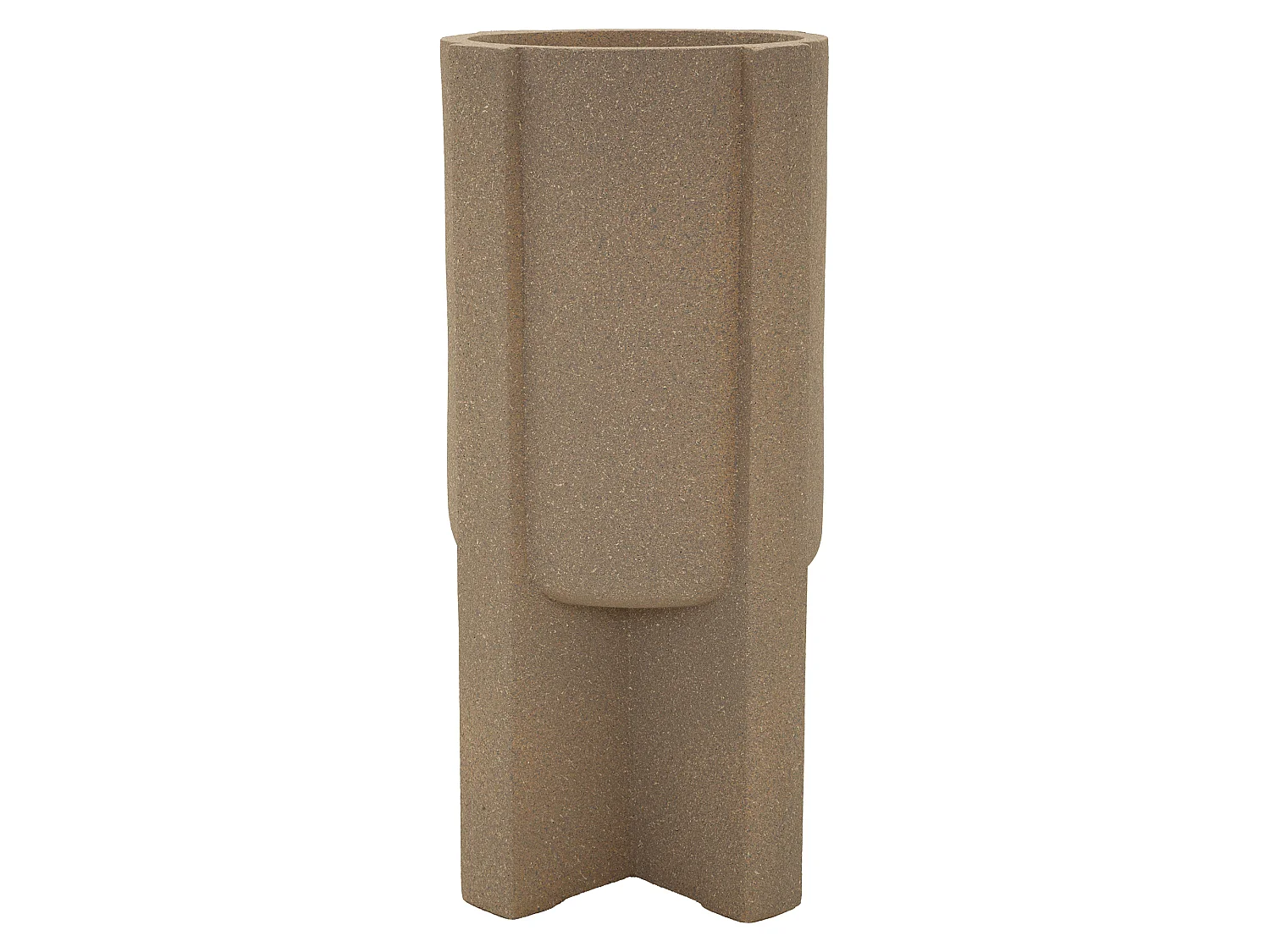 Vase Fato, Finition Géométrique, Beige,