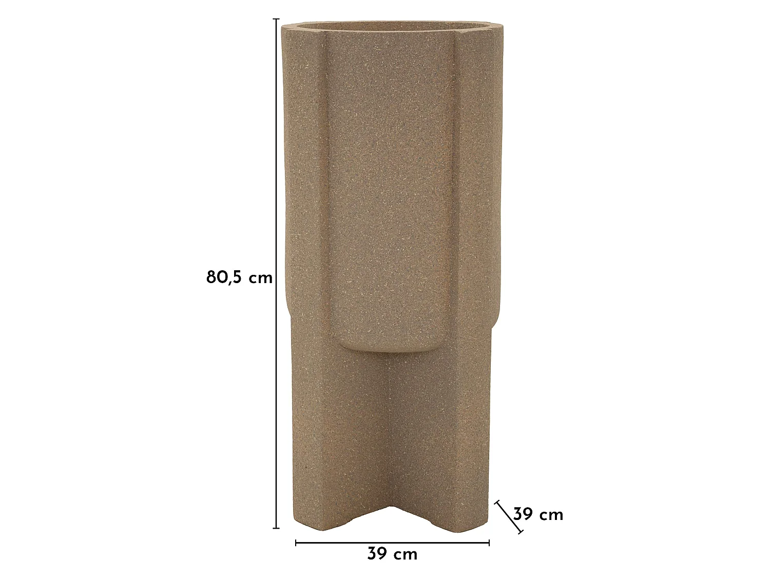 Vase Fato, Finition Géométrique, Beige,