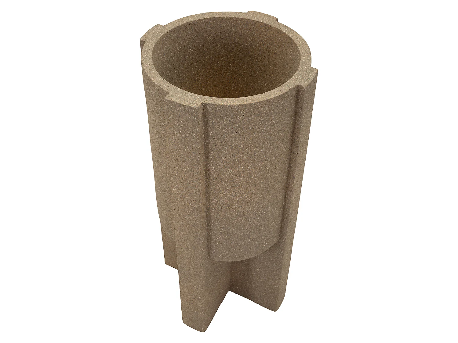 Vase Fato, Finition Géométrique, Beige,