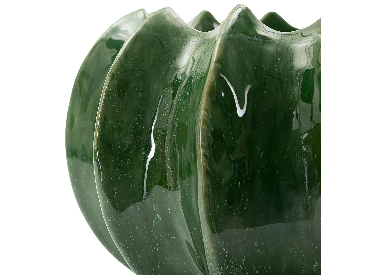 Vase Batase, Motif avec Cactus, Vert, Diamètre 13.5 cm