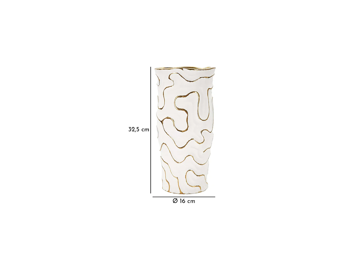 Vaso Banenoha, Colore Struttura oro, Bianco,