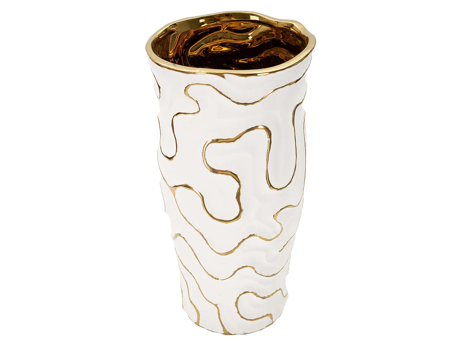 Vaso Banenoha, Colore Struttura oro, Bianco,