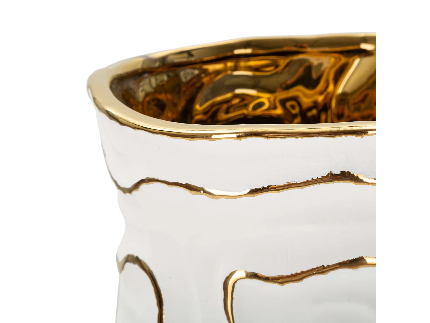 Vaso Banenoha, Colore Struttura oro, Bianco,