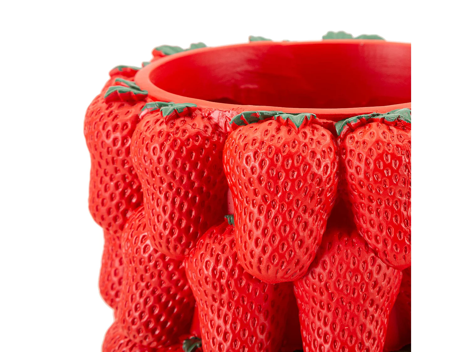 Vaso Giano, Disegni con Fragole, Rosso, Diametro 13.5 cm
