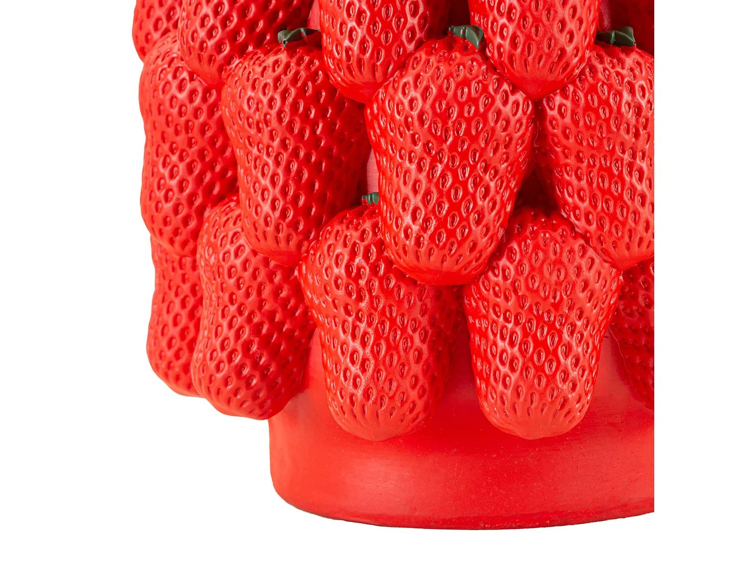 Vaso Giano, Disegni con Fragole, Rosso, Diametro 13.5 cm