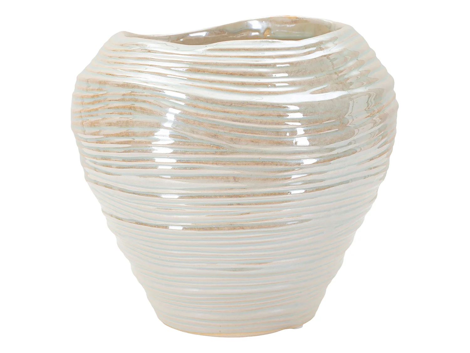 Vase Batobamo, Finition Effet Matière, Rose, Structure Blanche, Nuance Crème