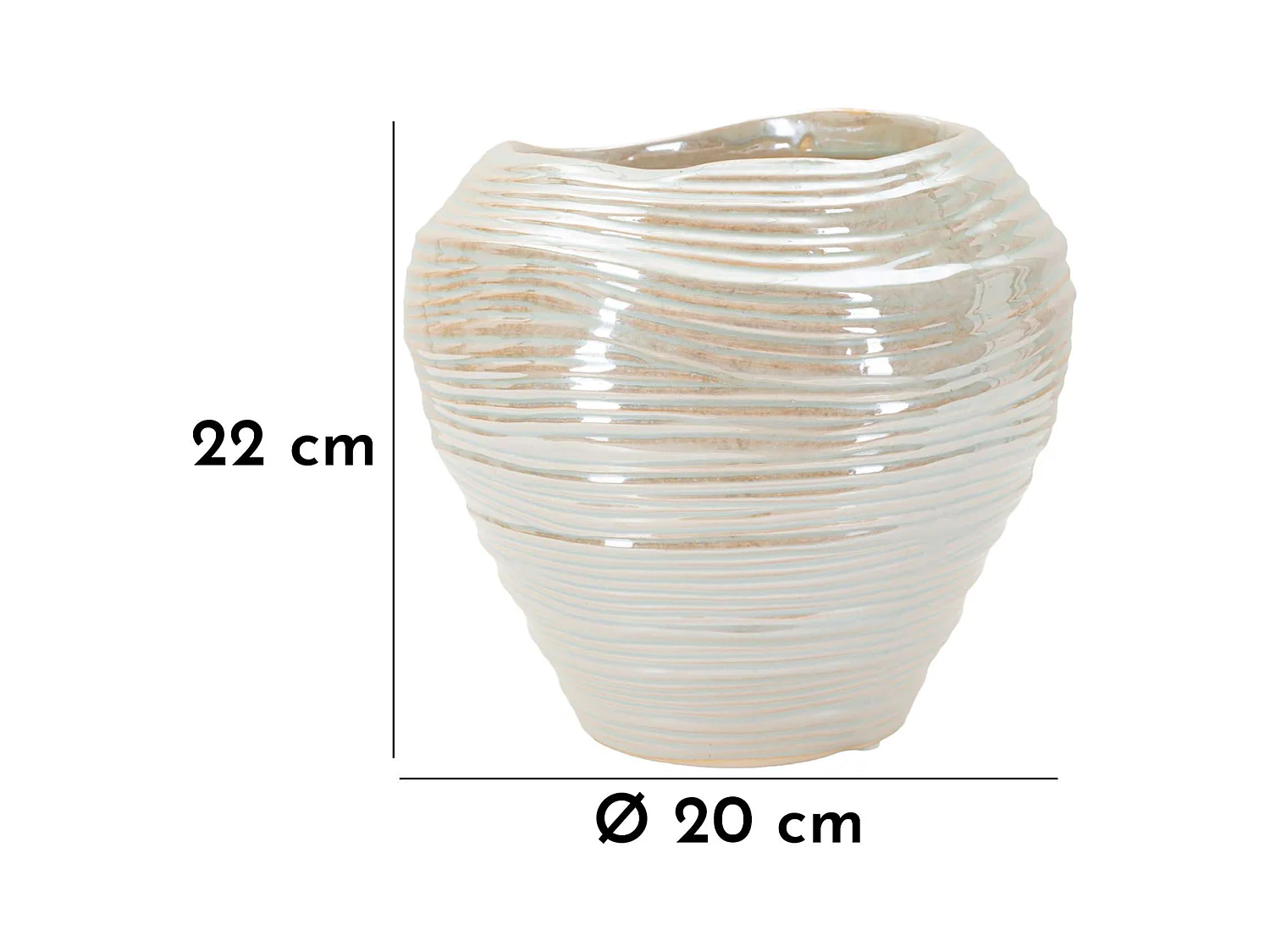 Vase Batobamo, Finition Effet Matière, Rose, Structure Blanche, Nuance Crème