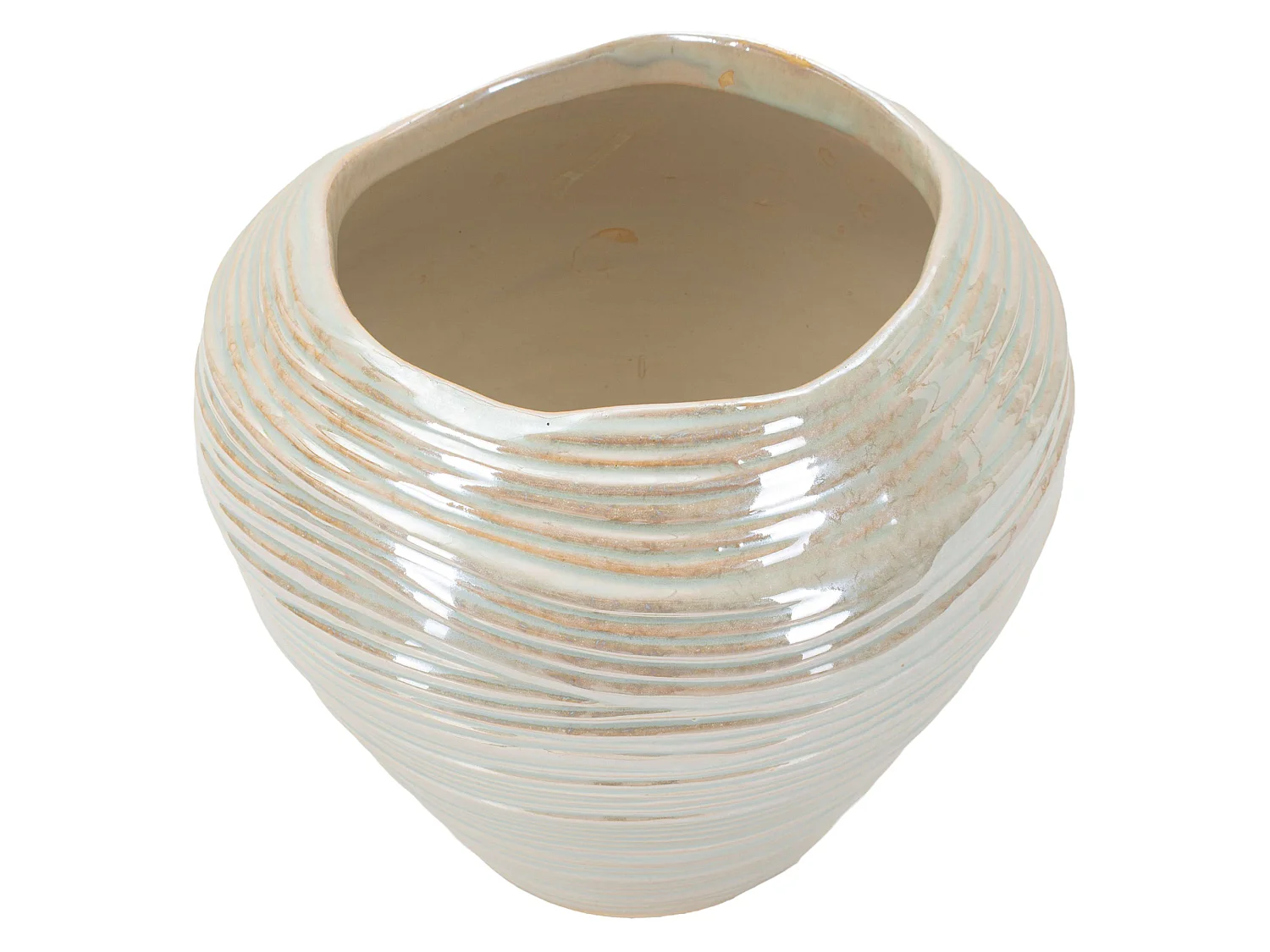 Vase Batobamo, Finition Effet Matière, Rose, Structure Blanche, Nuance Crème