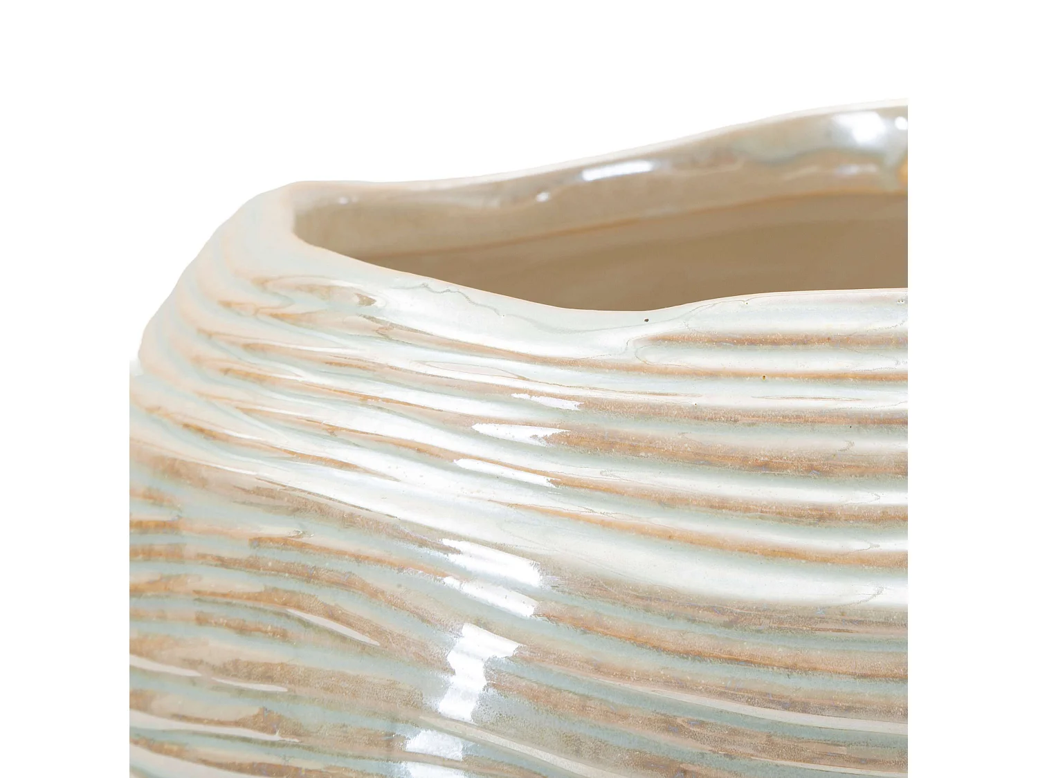 Vase Batobamo, Finition Effet Matière, Rose, Structure Blanche, Nuance Crème