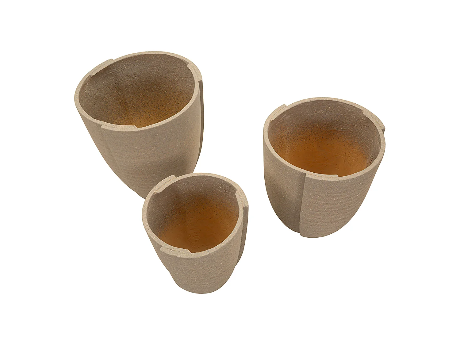Vase Gabava, ensemble 3 vases, Marron, Diamètre Grand Vase: 39, Moyen: 33, Petit: 27 cm