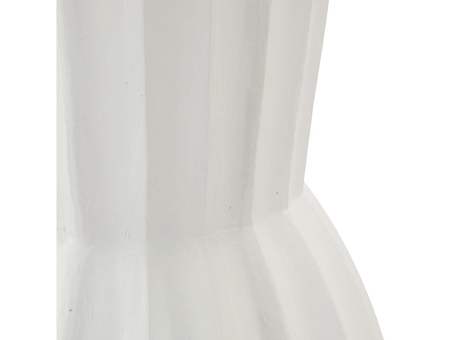 Vase Daranita, Finition Rainurée, Blanc, Diamètre 16,5 cm