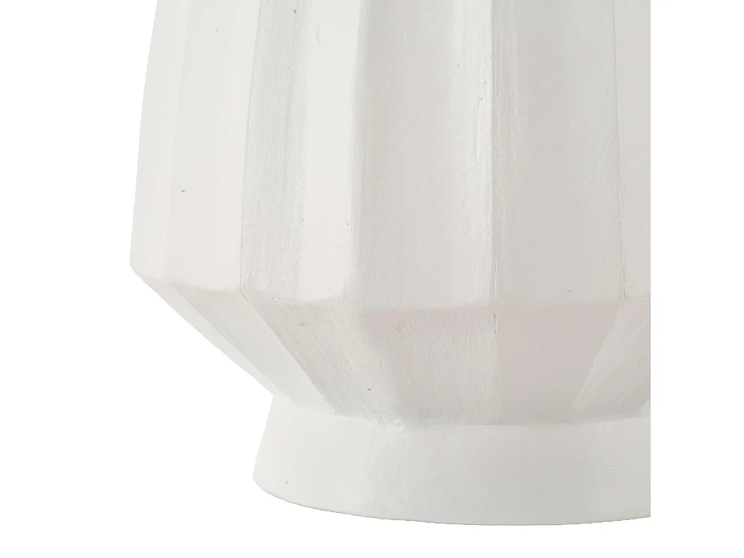 Vase Daranita, Finition Rainurée, Blanc, Diamètre 16,5 cm