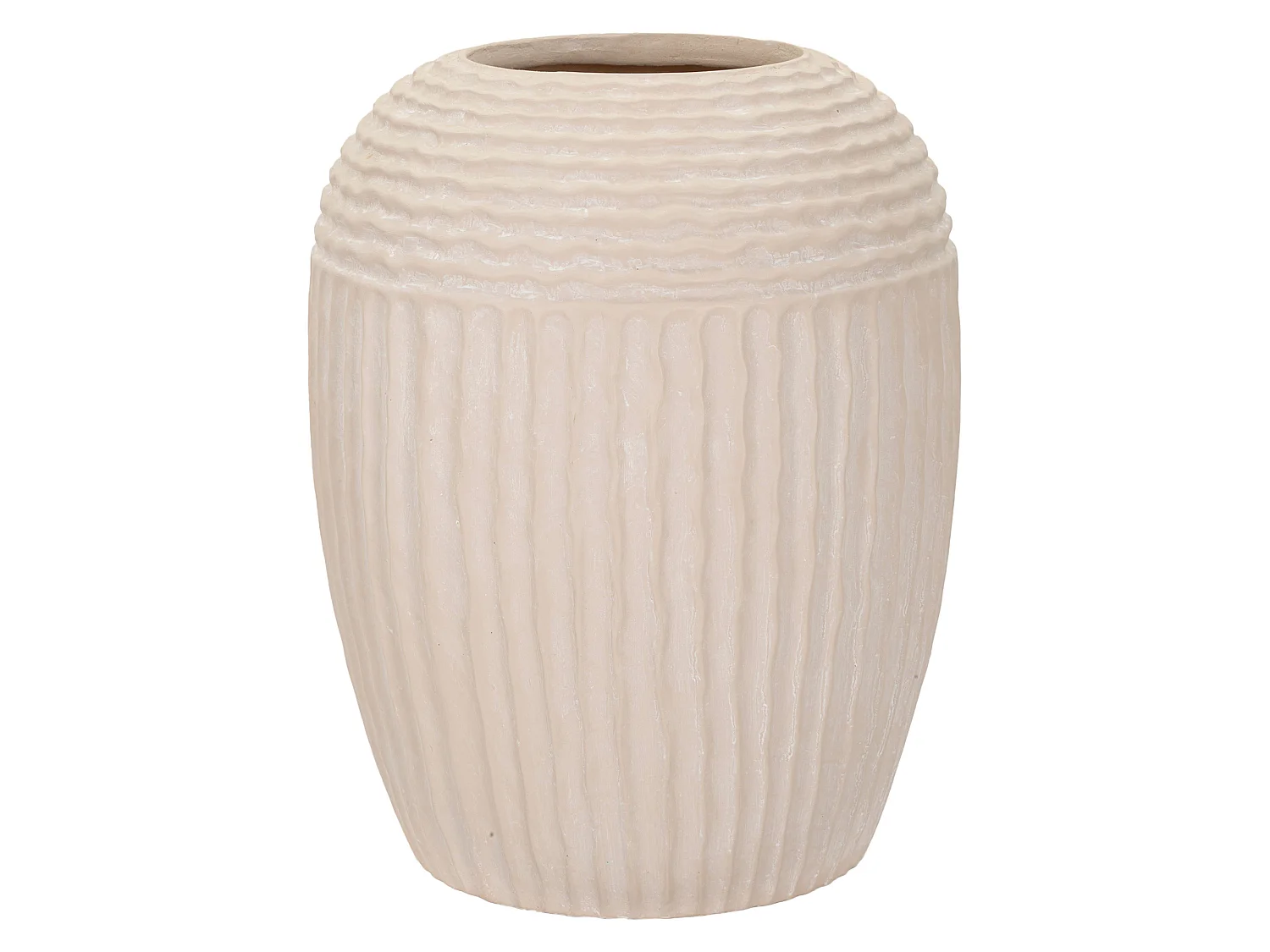 Vaso Famo, Texture Irregolare, Bianco Crema, Diametro 15.5 cm, Sfumatura Colore Struttura Crema