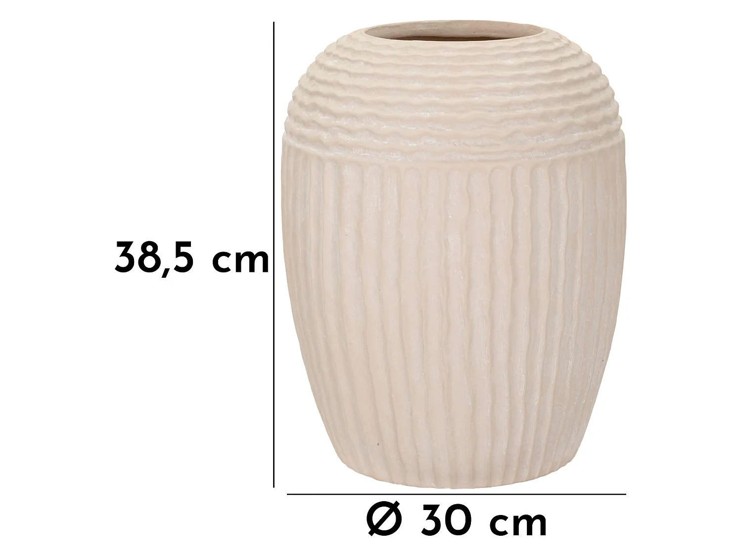 Vaso Famo, Texture Irregolare, Bianco Crema, Diametro 15.5 cm, Sfumatura Colore Struttura Crema