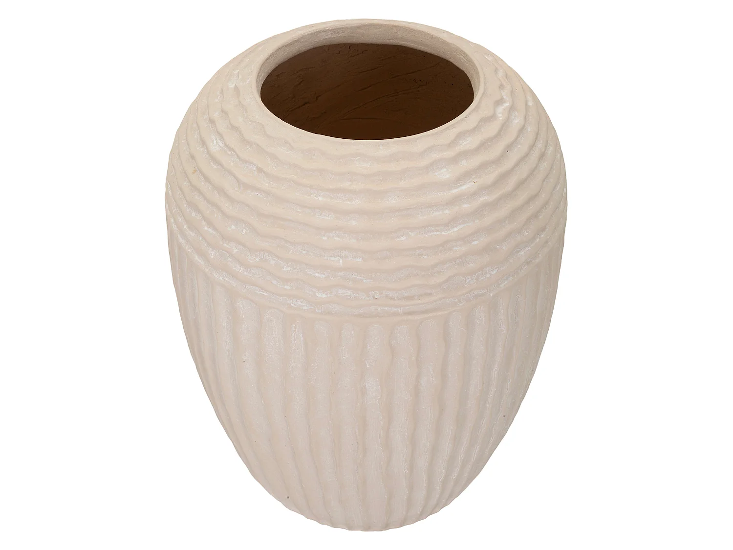 Vaso Famo, Texture Irregolare, Bianco Crema, Diametro 15.5 cm, Sfumatura Colore Struttura Crema