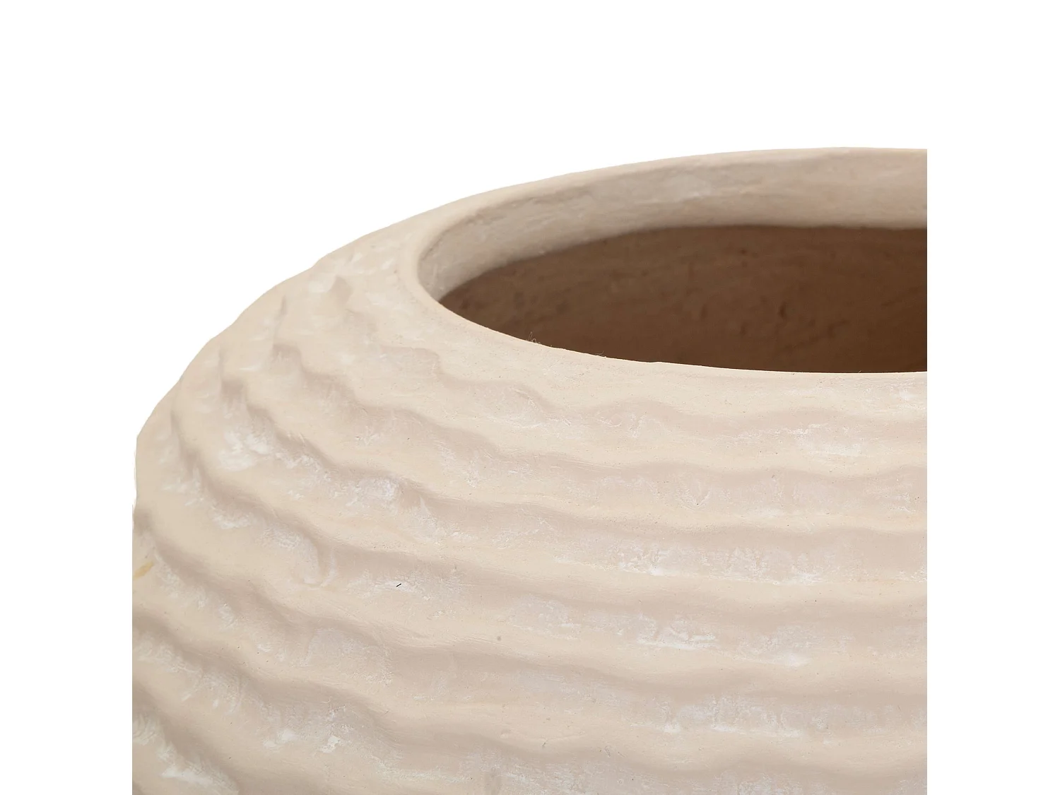 Vaso Famo, Texture Irregolare, Bianco Crema, Diametro 15.5 cm, Sfumatura Colore Struttura Crema