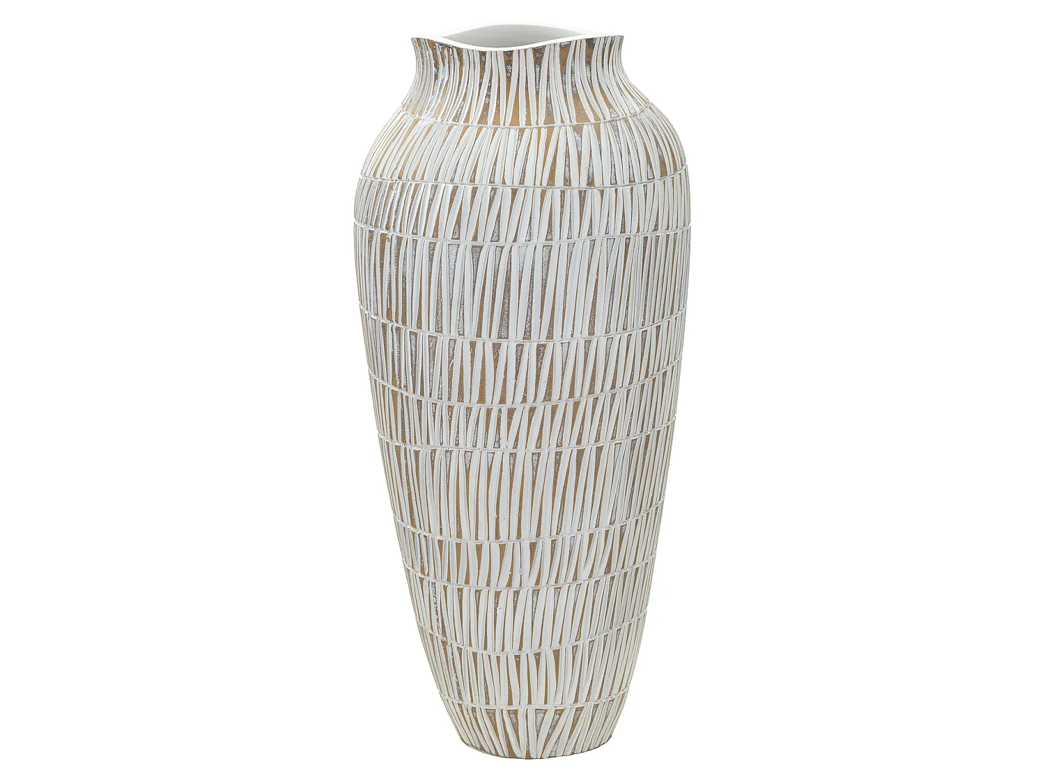 Vase Sighn, Structure Beige, Blanc, Diamètre 12 cm