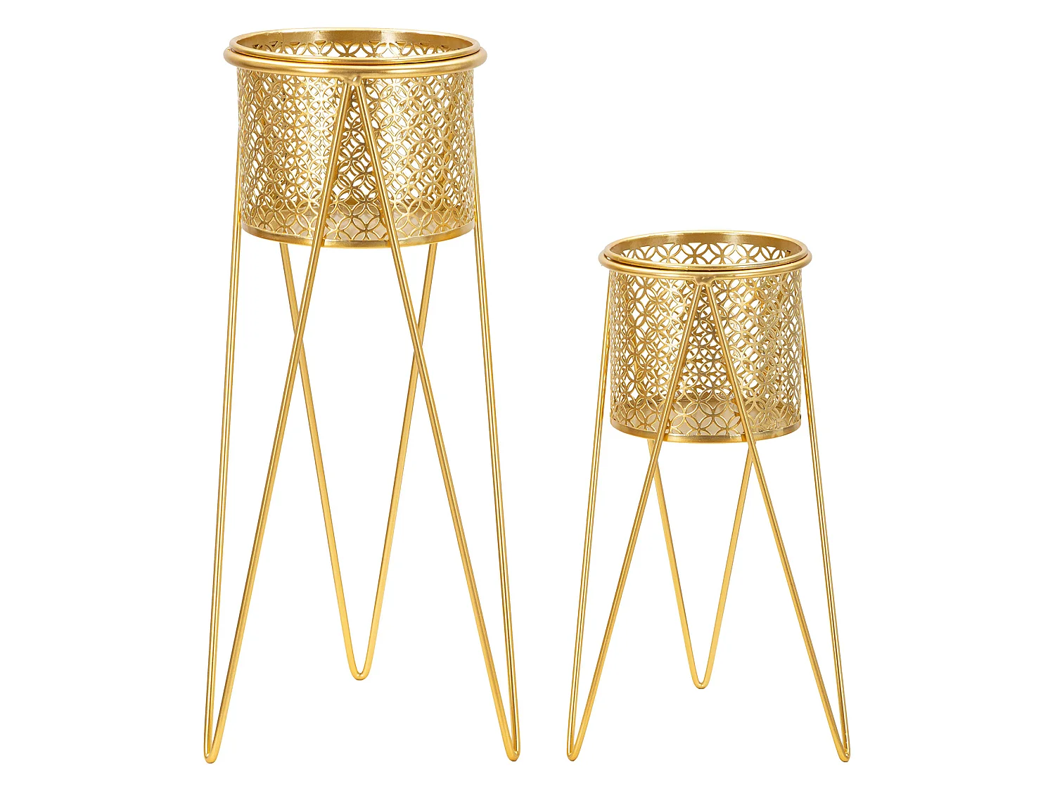 Vaso Ranya, set 2 Vasi, Portavasi Rimovibili, oro,