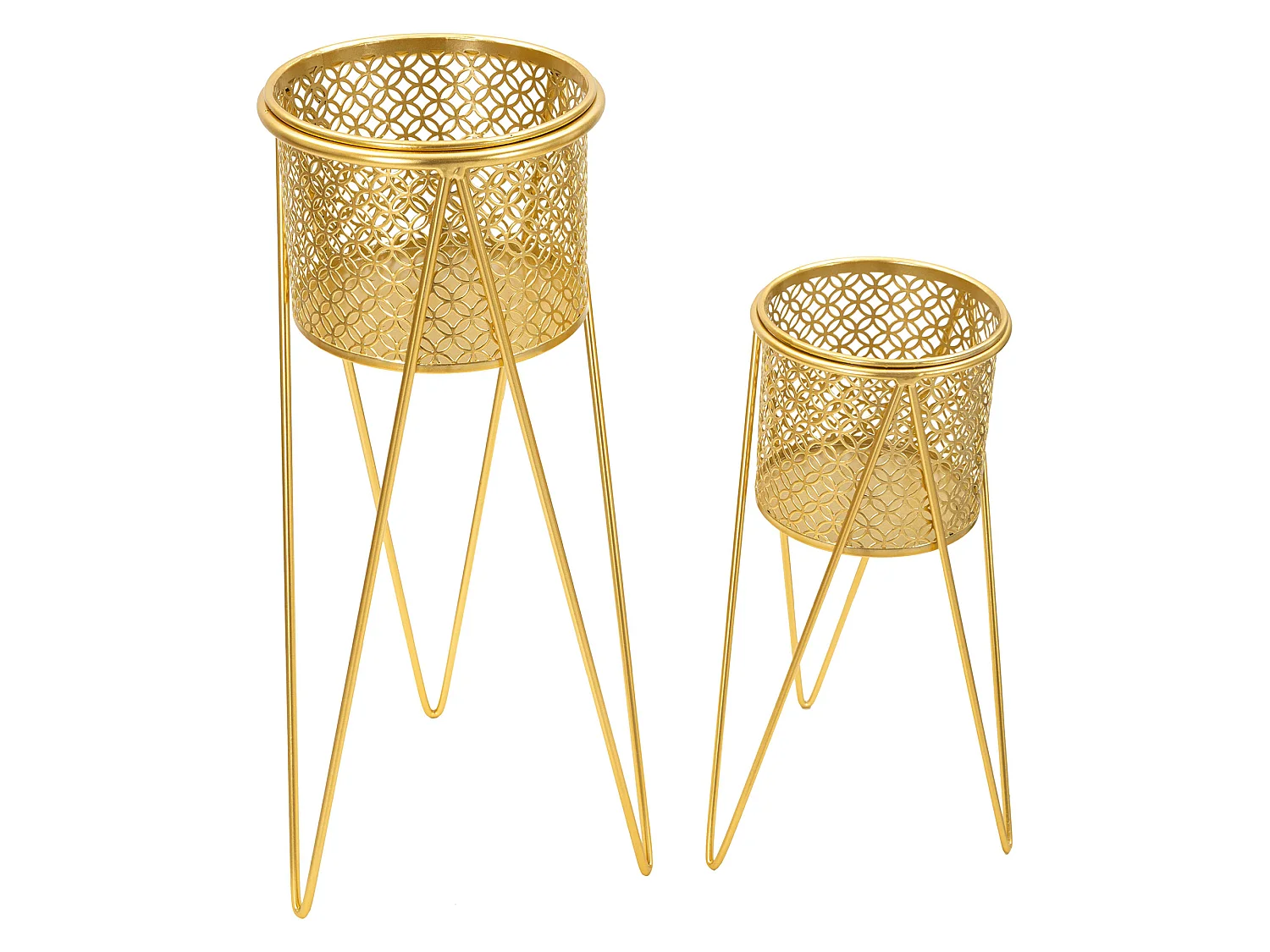 Vaso Ranya, set 2 Vasi, Portavasi Rimovibili, oro,