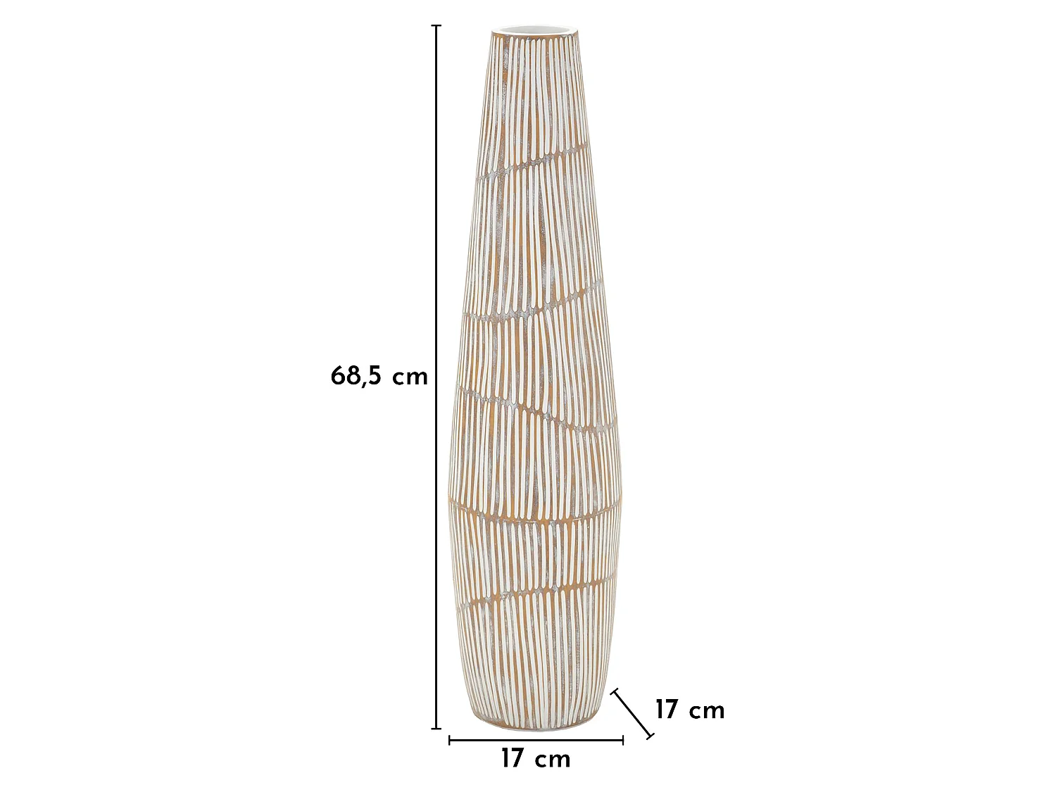 Vase Dadalelo, Couleur Structure Beige, Blanc Crème, Diamètre 6 cm, Nuance Couleur Structure Crème