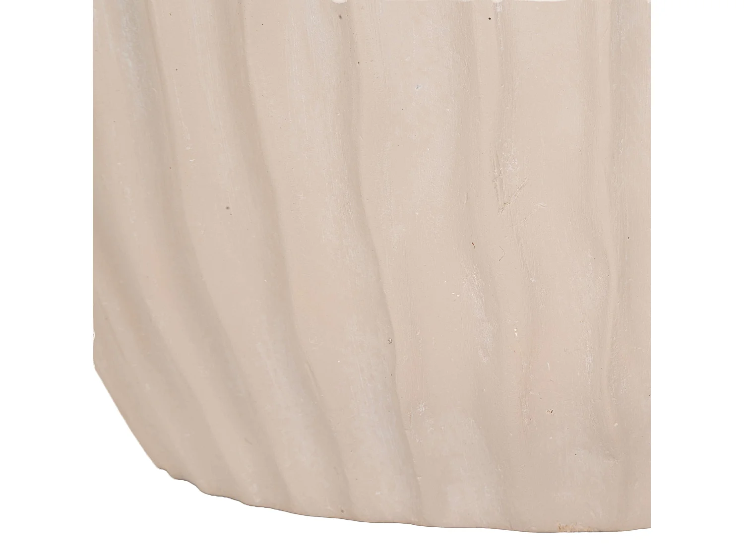 Vaso Pangni, Finitura Scanalata, Bianco Crema, Diametro 16 cm, Sfumatura Colore Struttura Crema