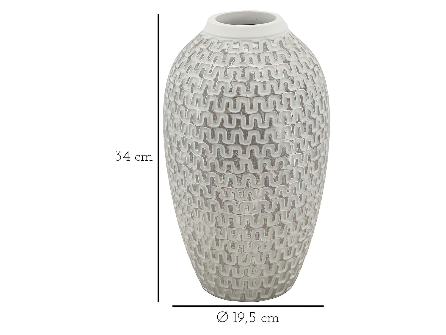Vase Banatano, Dessins à Lignes Géométriques, Argent, Structure Blanche