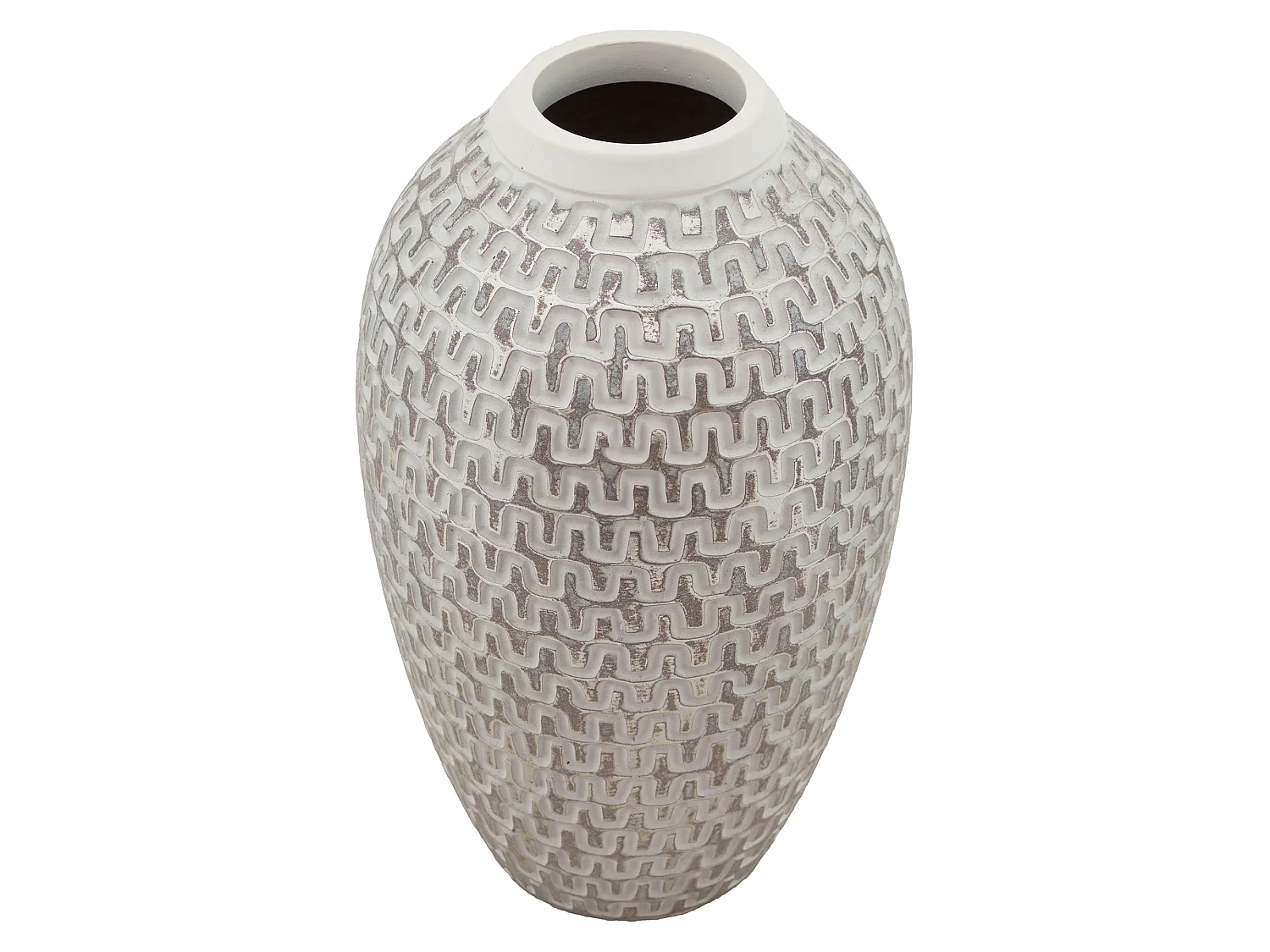 Vase Banatano, Dessins à Lignes Géométriques, Argent, Structure Blanche
