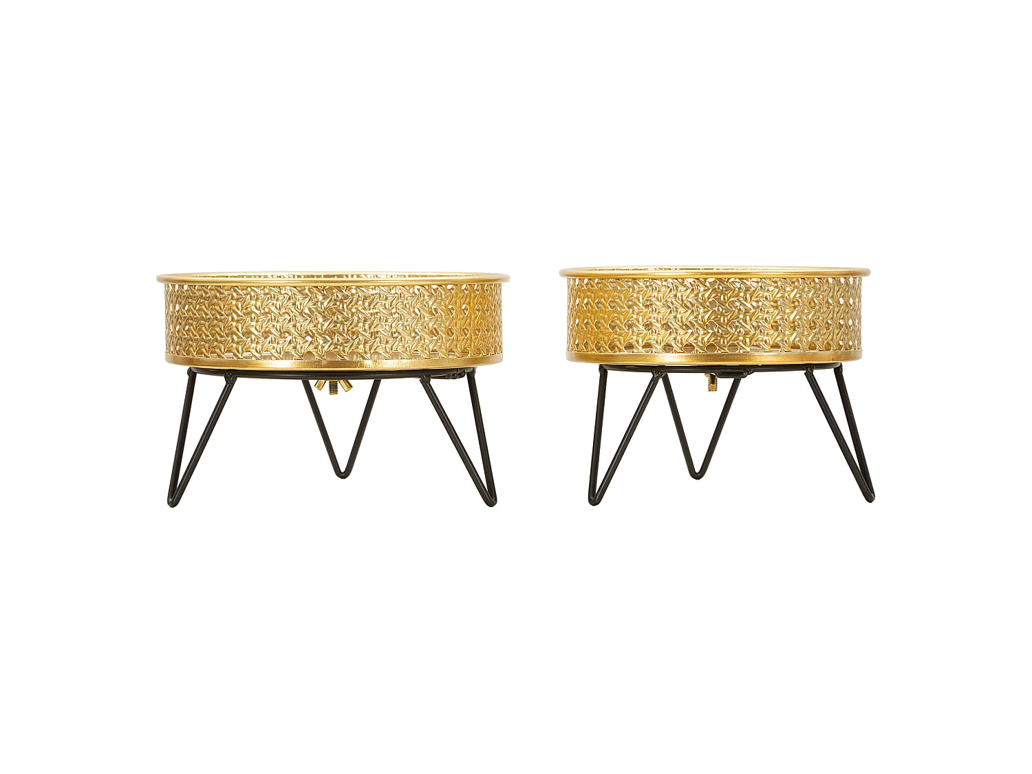 Vaso BarHar, set 2 Vasi, Portavasi Rimovibili, oro, Colore Struttura Nero