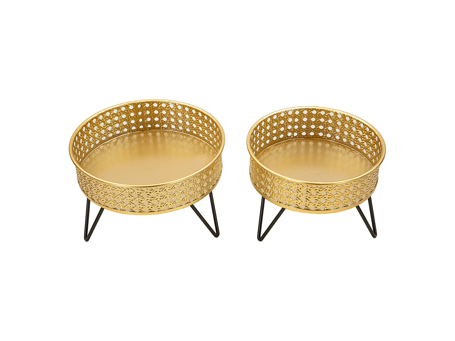 Vaso BarHar, set 2 Vasi, Portavasi Rimovibili, oro, Colore Struttura Nero