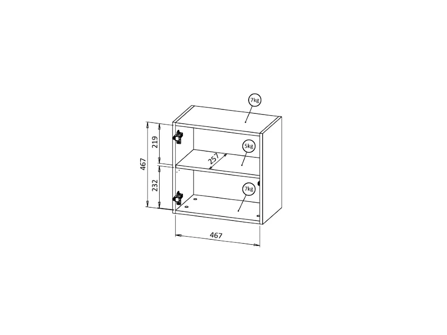 Mueble Colgante Treixedo, un Estante, 29.8x50h cm Negro Antracita