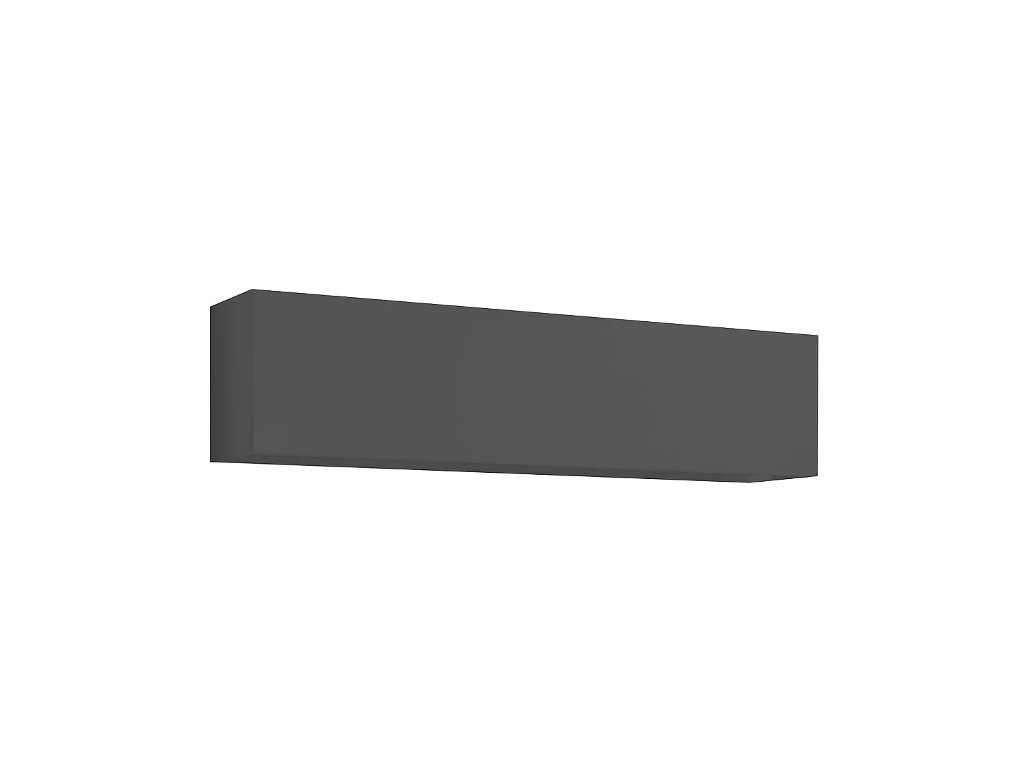 Mueble colgante Anette, 1 puerta, fabricado en Italia, 180x40h cm negro antracita, 2 compartimentos, apertura abatible
