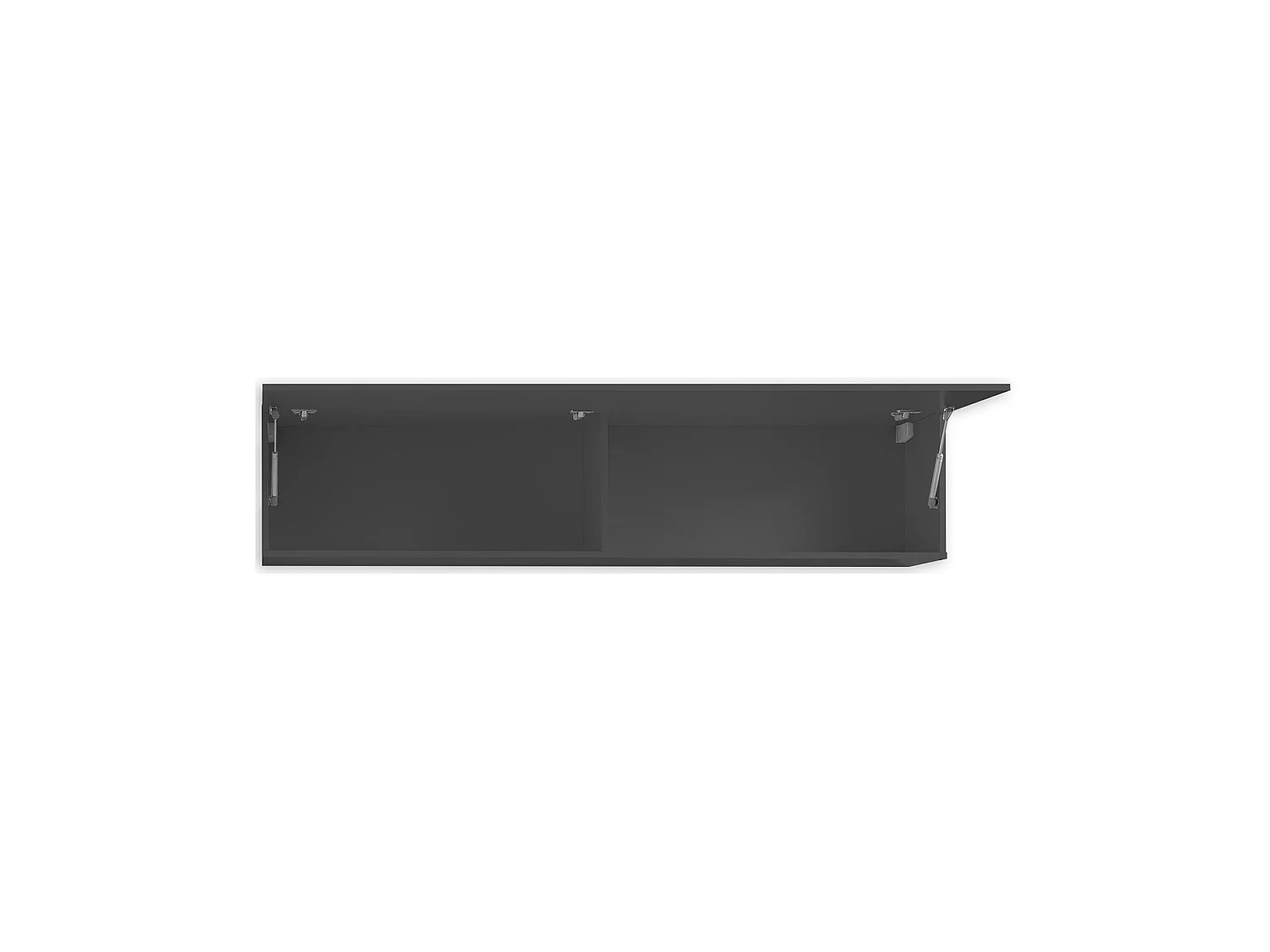 Mueble colgante Anette, 1 puerta, fabricado en Italia, 180x40h cm negro antracita, 2 compartimentos, apertura abatible