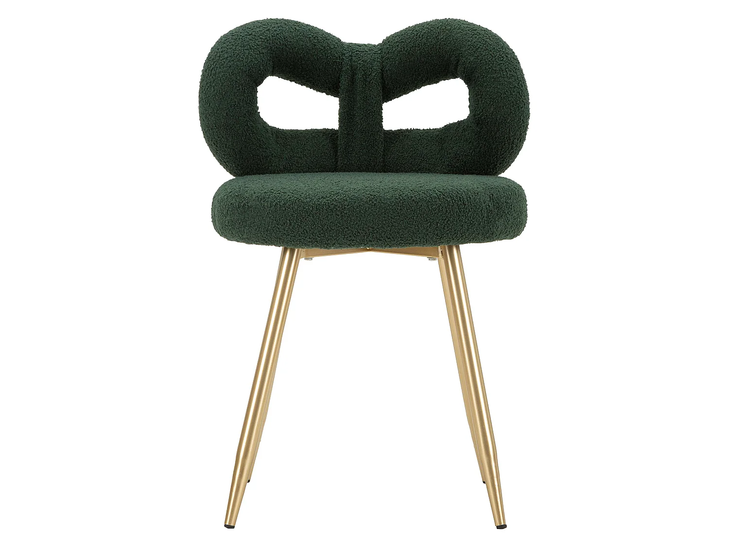 Chaise Rishik, une Chaise, Verte, Assise en Tissu Effet Bouclé, Rembourrée