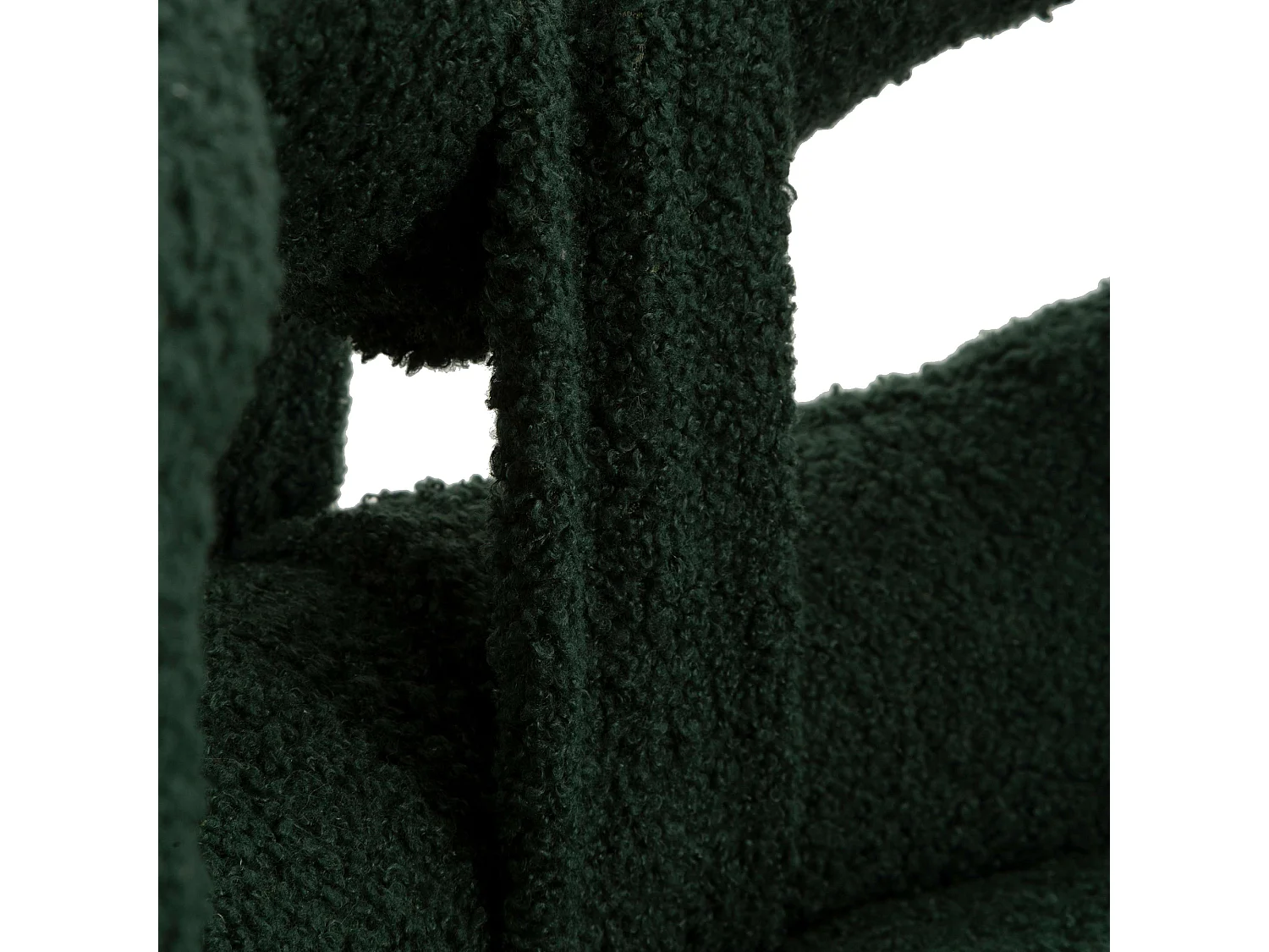 Chaise Rishik, une Chaise, Verte, Assise en Tissu Effet Bouclé, Rembourrée