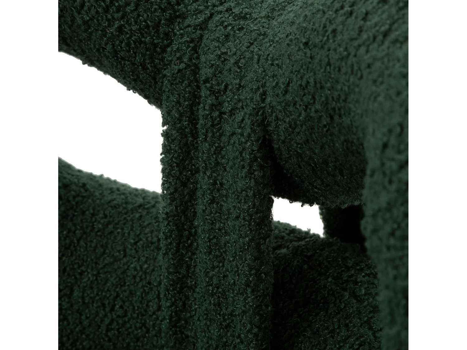 Chaise Rishik, une Chaise, Verte, Assise en Tissu Effet Bouclé, Rembourrée