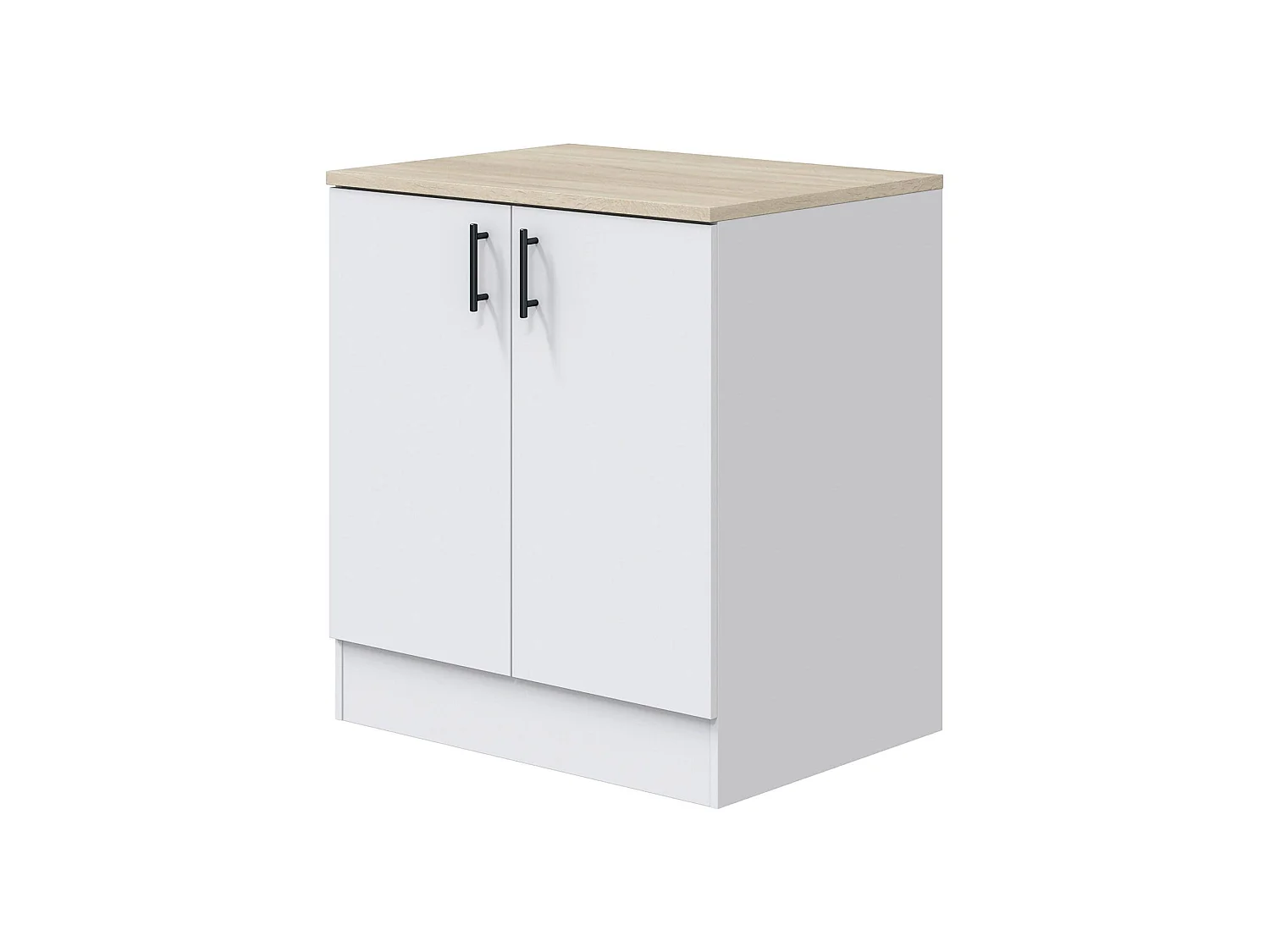 Despensa de cocina Nolia, 2 puertas, 80x60x90h cm blanca, mueble de cocina, un compartimento, apertura abatible