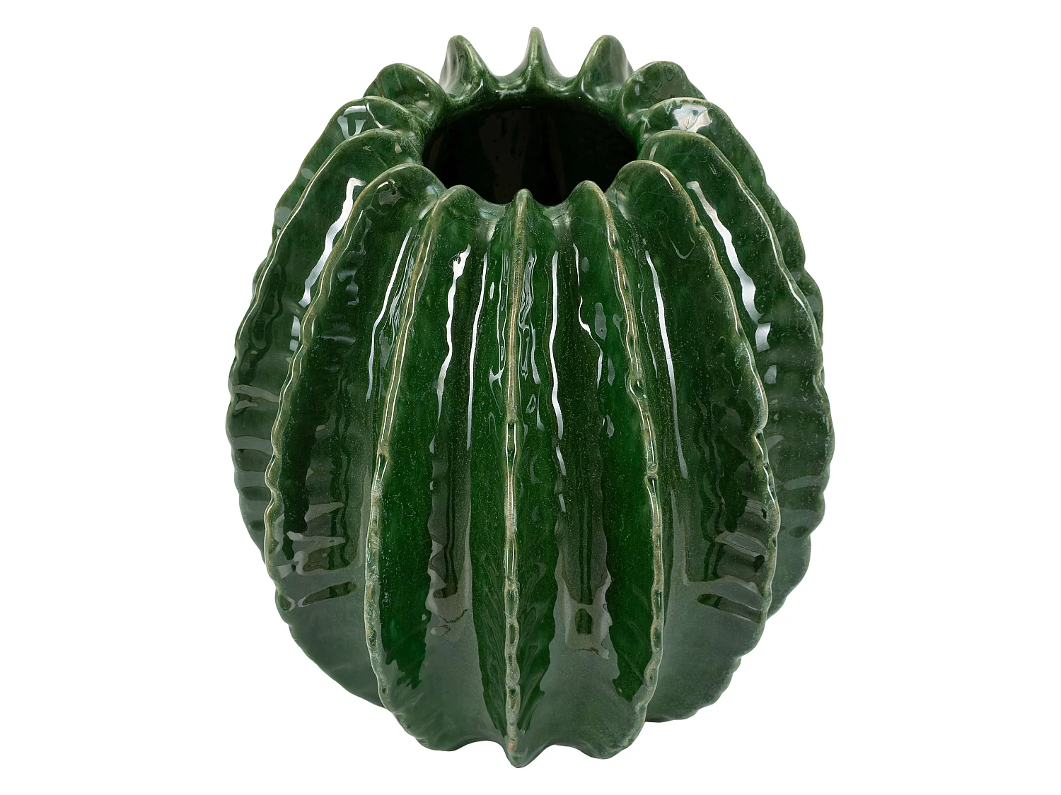Vaso KohYao, Disegno con Cactus, Verde, Diametro 9 cm
