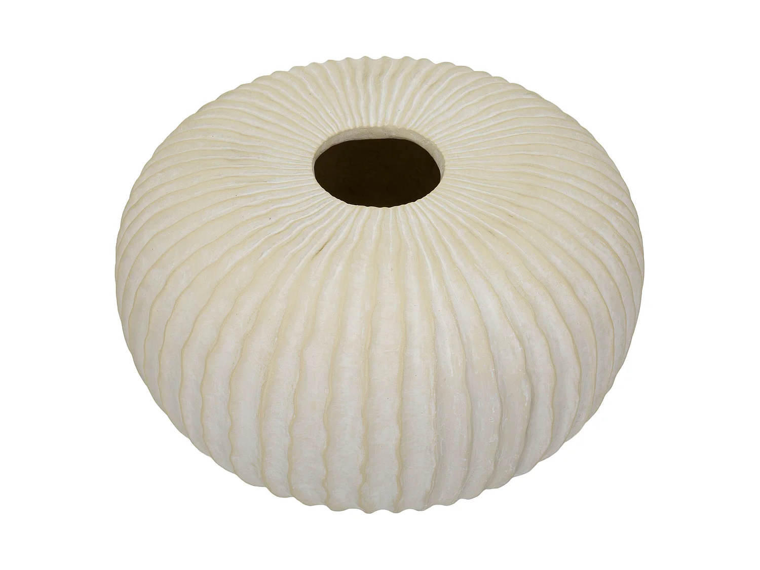 Vaso Famimiso, Texture Irregolare, Bianco Crema, Diametro 9.5 cm, Sfumatura Colore Struttura Crema