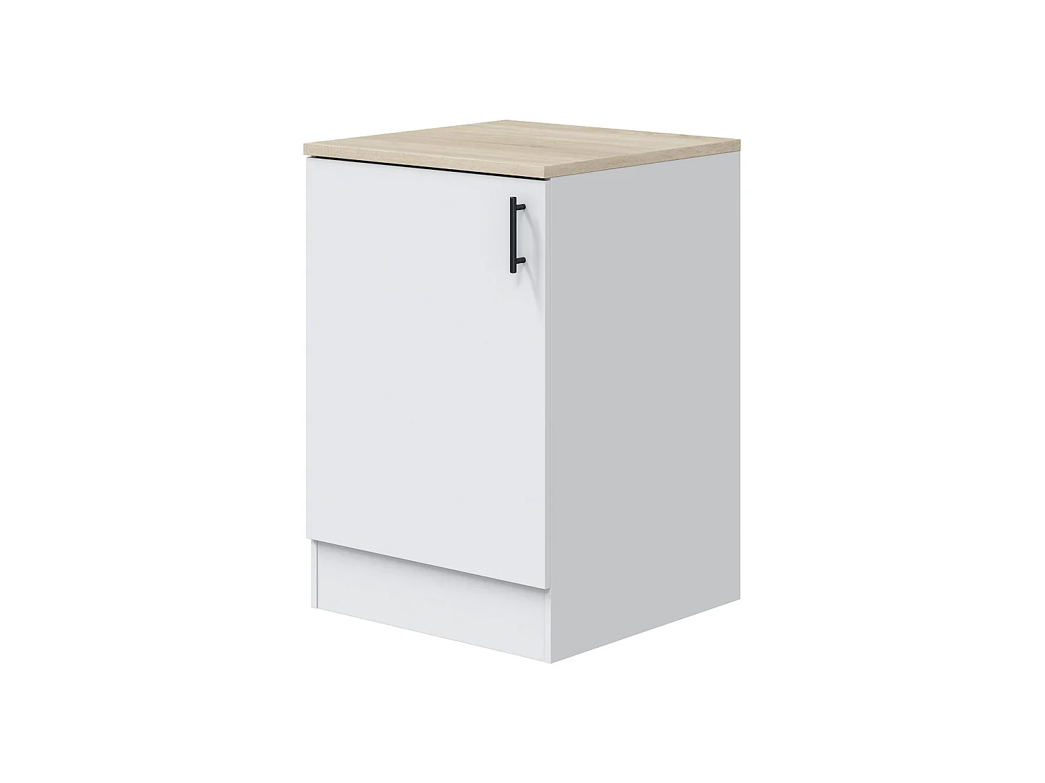Despensa de cocina Zerna, un estante, 60x60x90h cm blanca, mueble de cocina, una puerta, 2 compartimentos