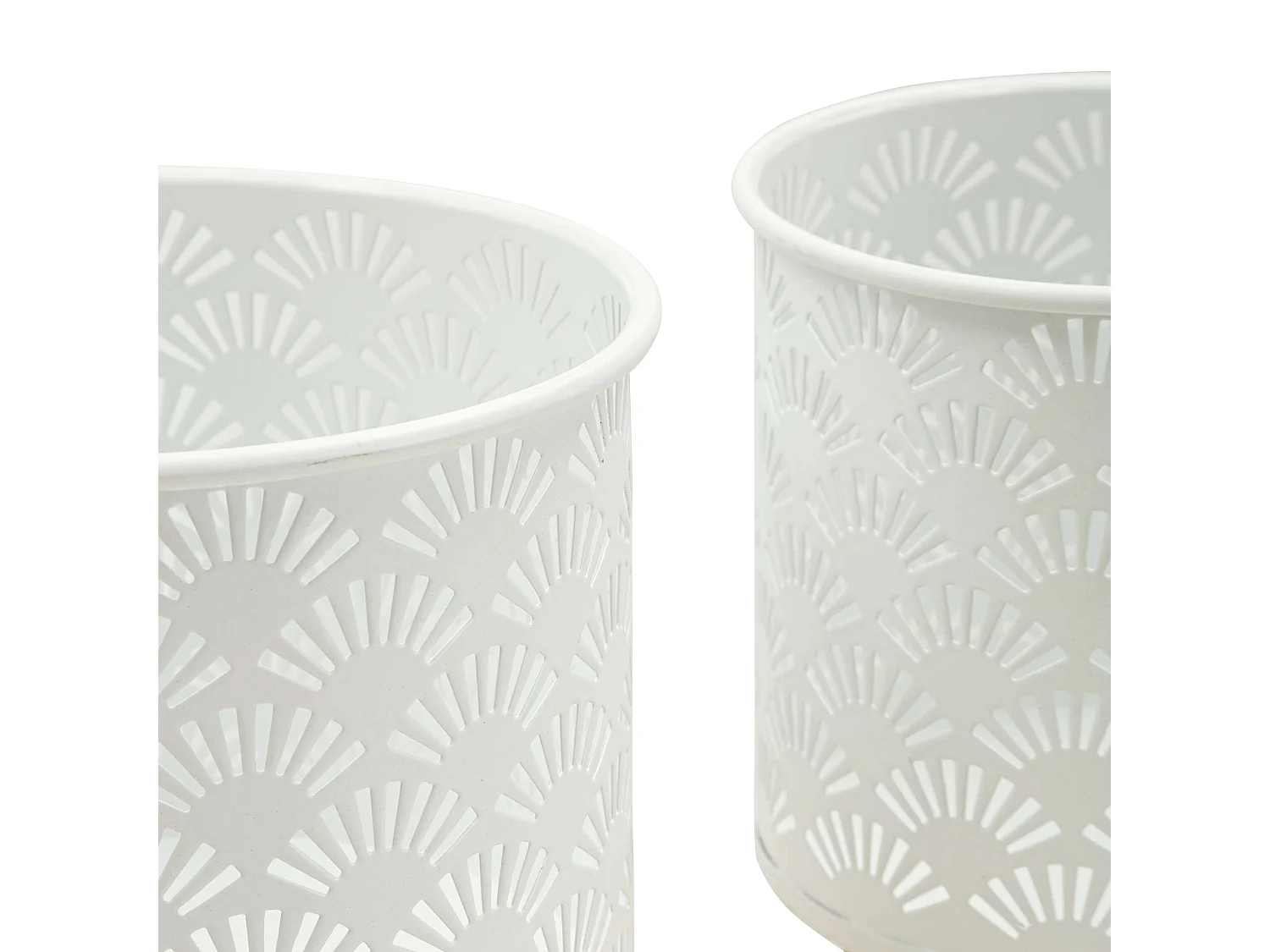 Vase OldCro, set de 2 vases, cache-pots amovibles, blanc, structure dorée