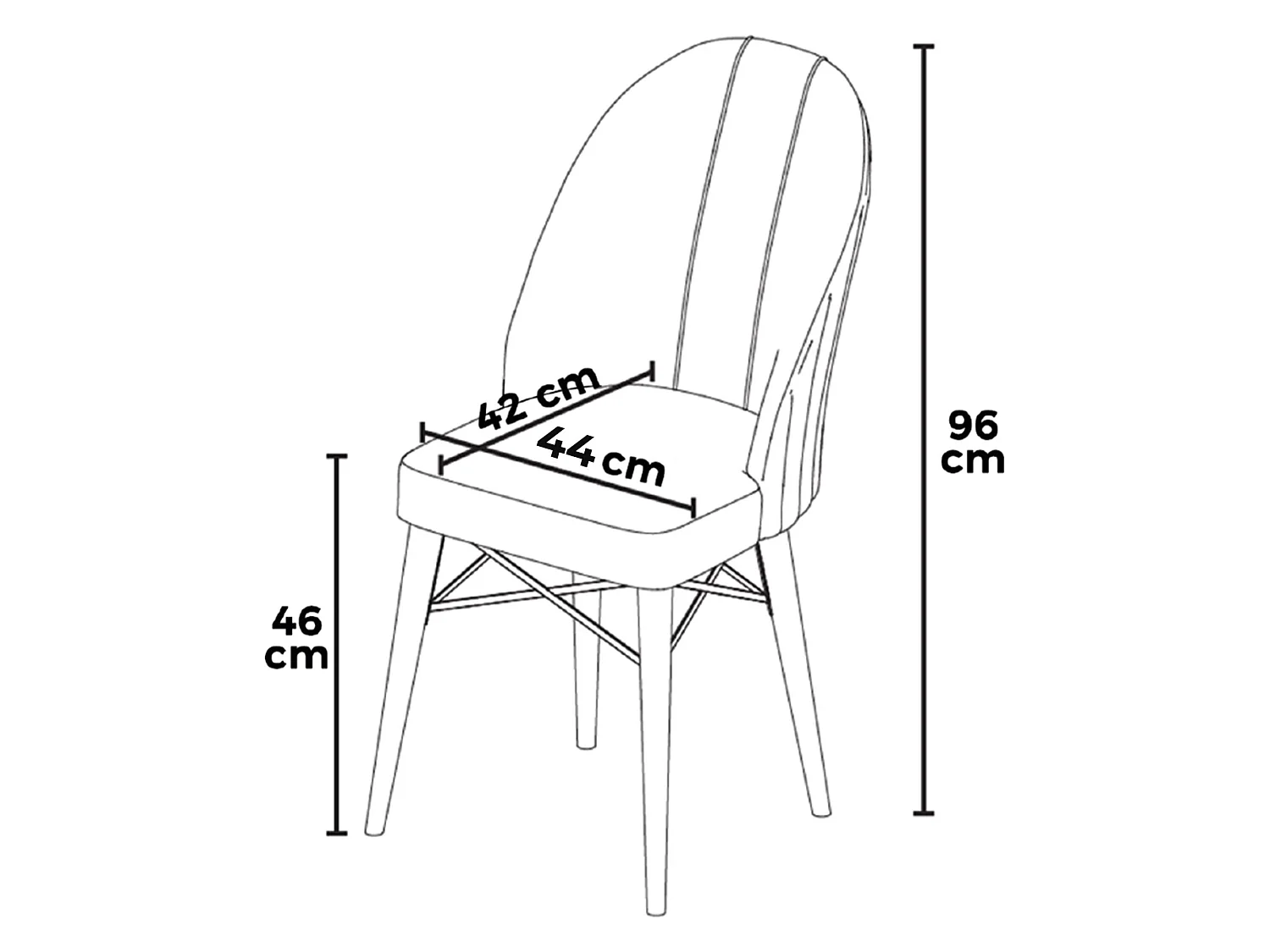 Chaise Perillis, 6 Chaises, Blanc Crème, Rembourrée, Poids Supporté 120 kg