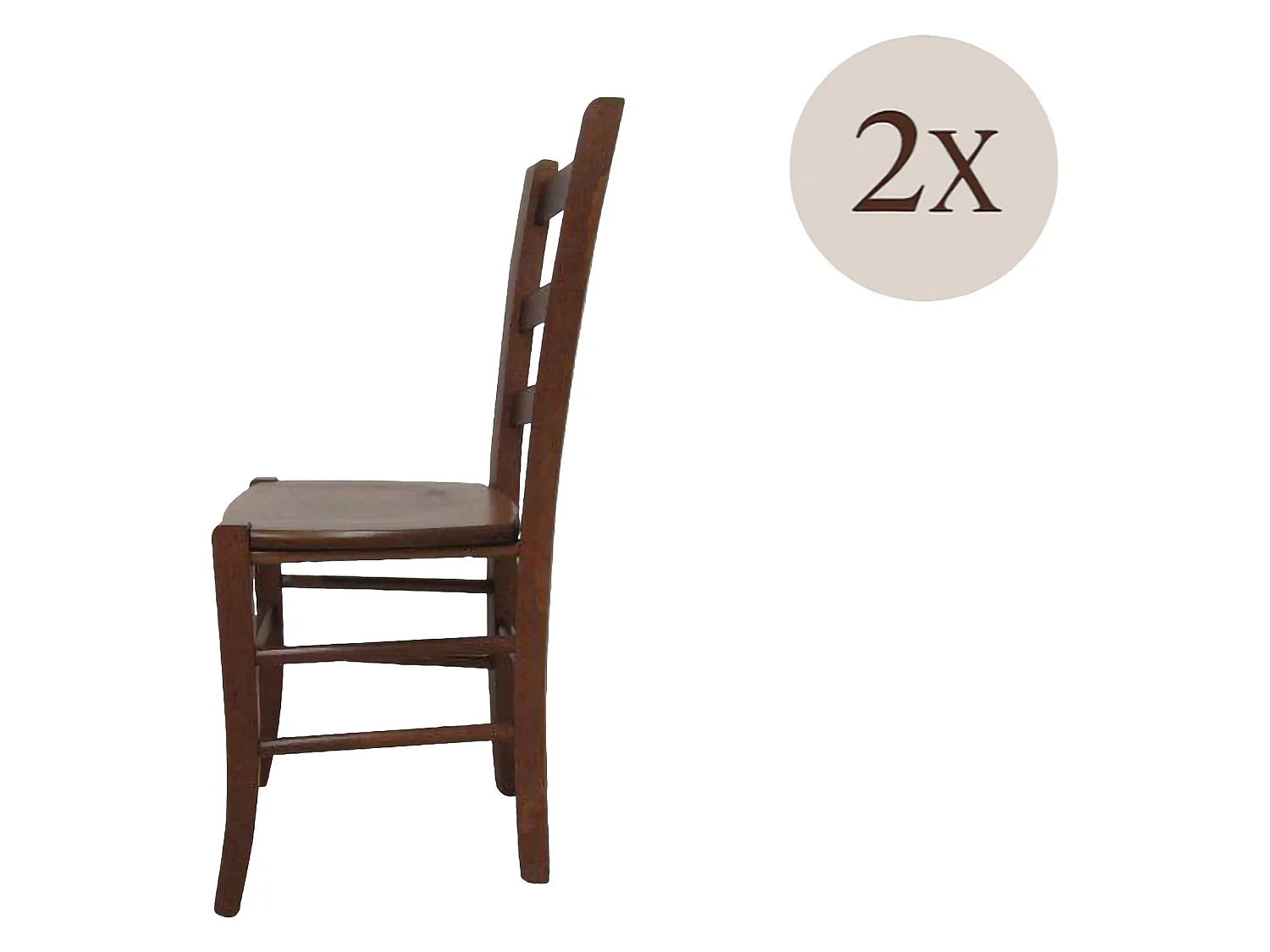 Stuhl Matelica, 2 Stühle Made in Italy, Nussbaum Braun, Sitzfarbe Braun, Gestellfarbton Nussbaum