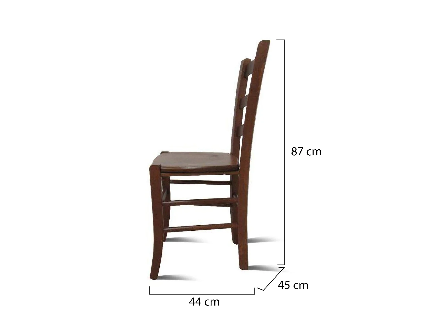 Stuhl Matelica, 2 Stühle Made in Italy, Nussbaum Braun, Sitzfarbe Braun, Gestellfarbton Nussbaum