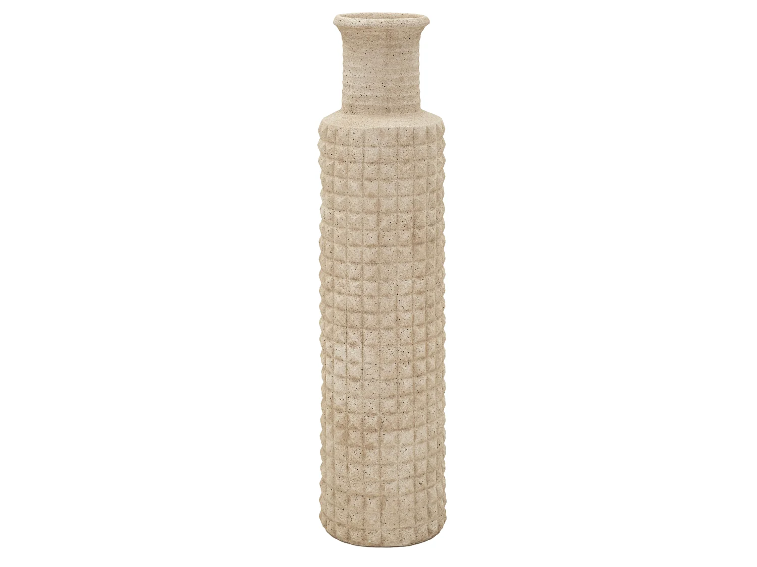 Vase Fati, Finition Effet Sable, Beige, Diamètre 14 cm