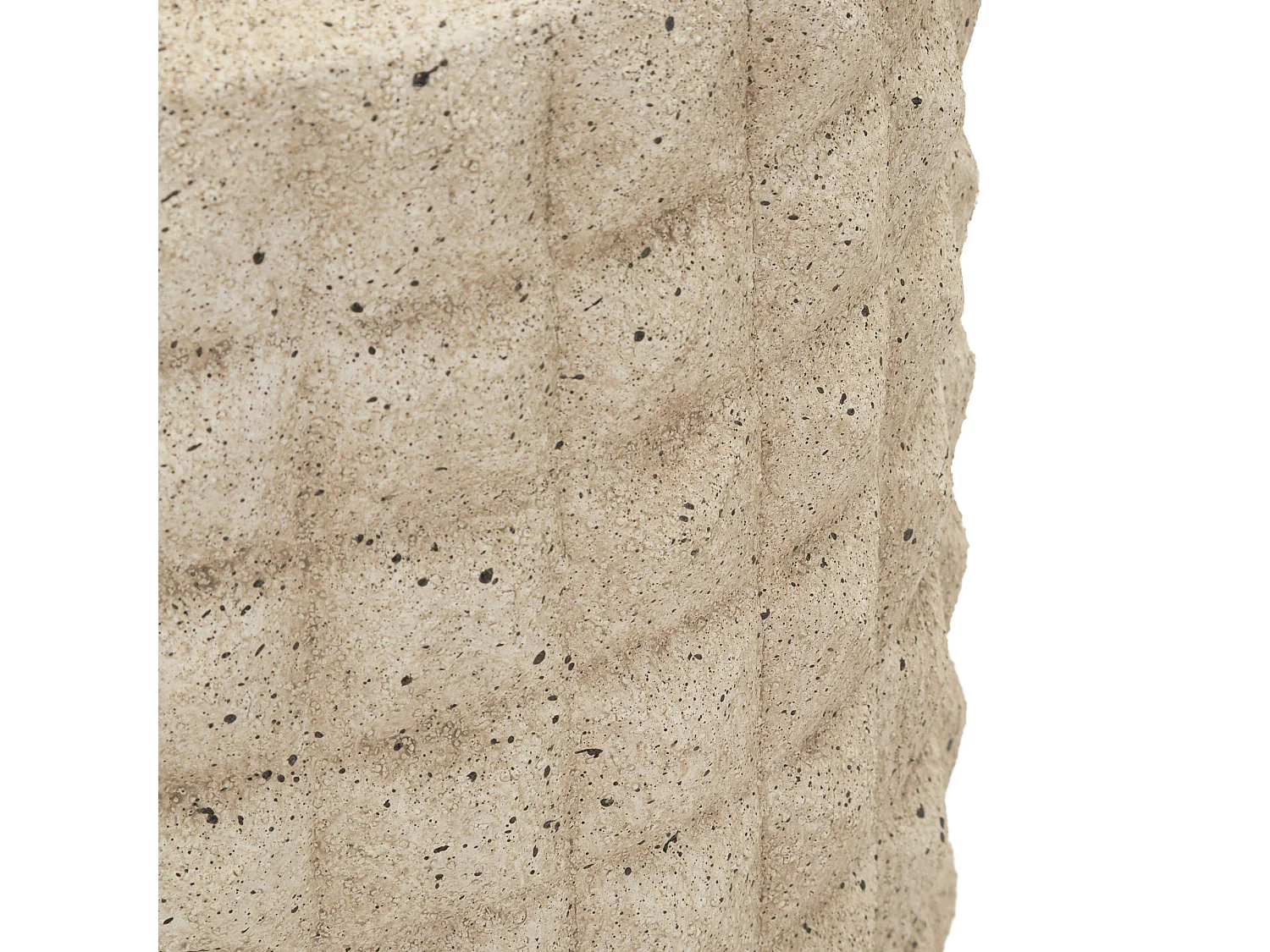 Vase Fati, Finition Effet Sable, Beige, Diamètre 14 cm