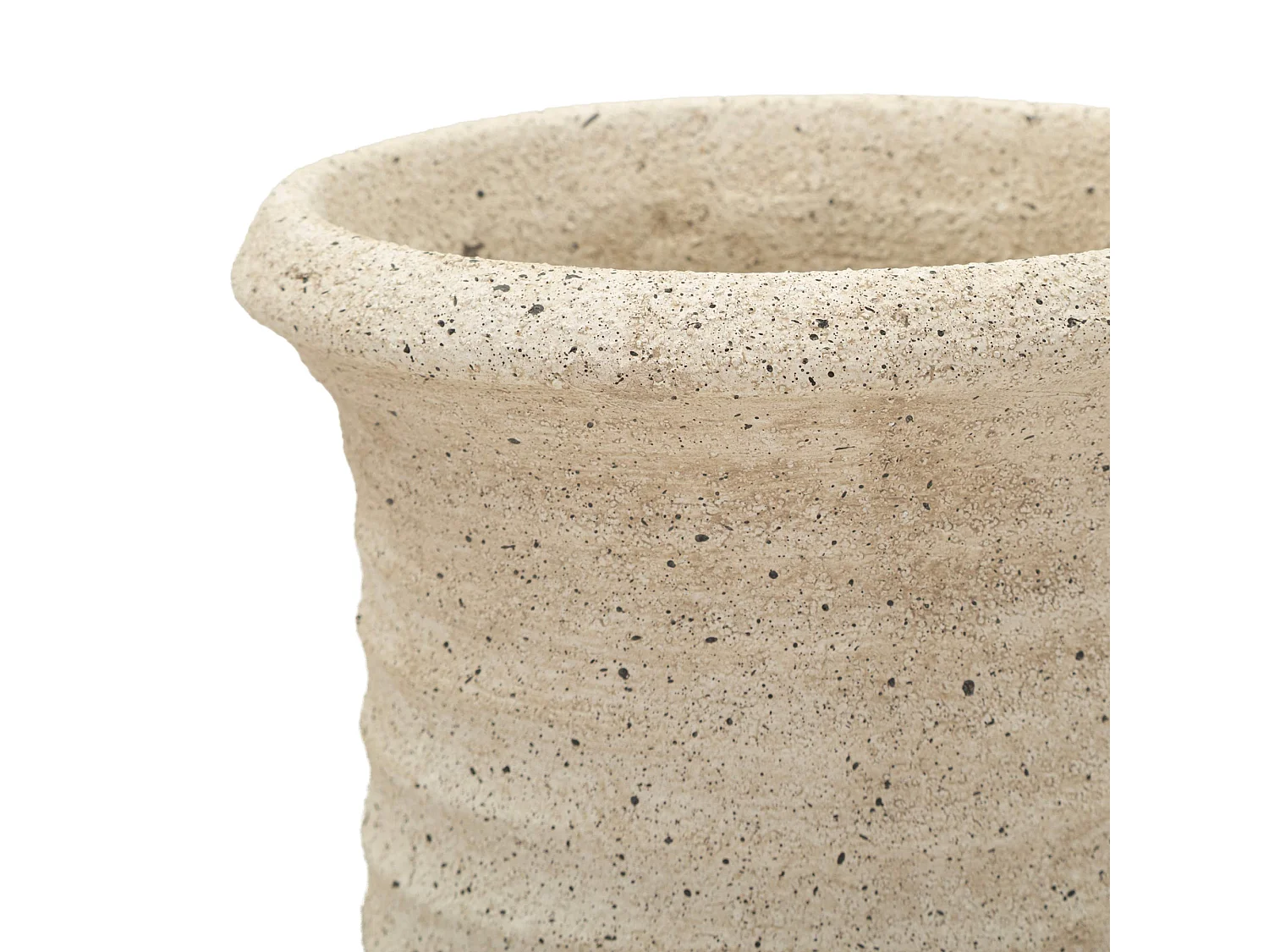 Vase Fati, Finition Effet Sable, Beige, Diamètre 14 cm