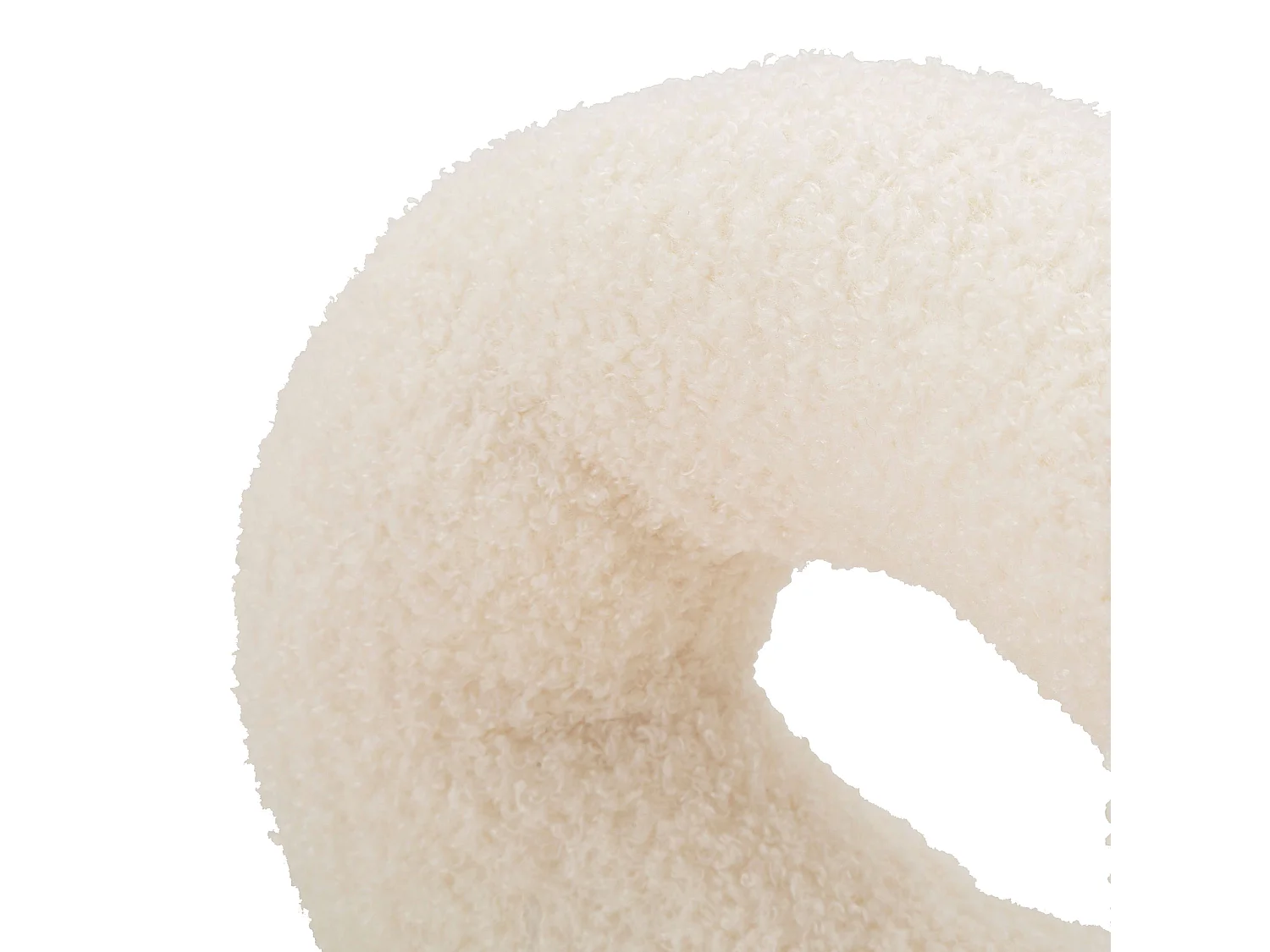 Chaise Rishik, Blanc Crème, Assise en Tissu Effet Bouclé, Rembourrée